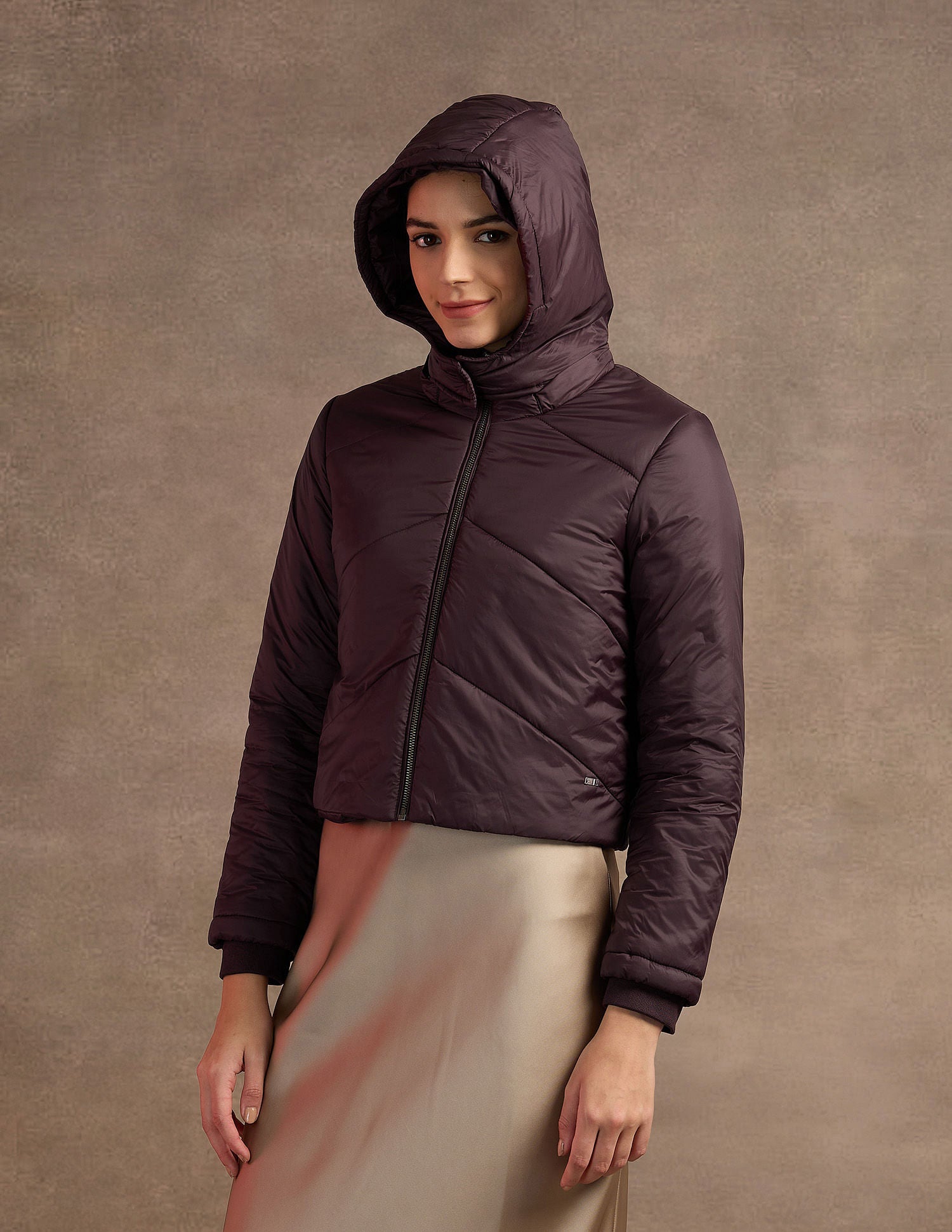 Detachable Hood Puffer Jacket Wine - U.S. POLO ASSN. | Large