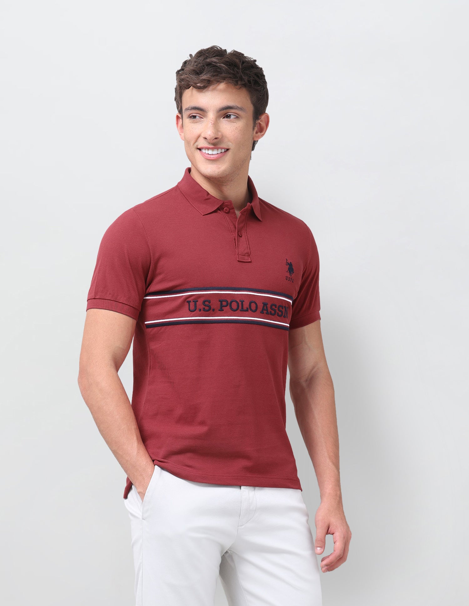 Brand Embroidered Regular Fit Polo Shirt Red - U.S. Polo Assn. India | Large