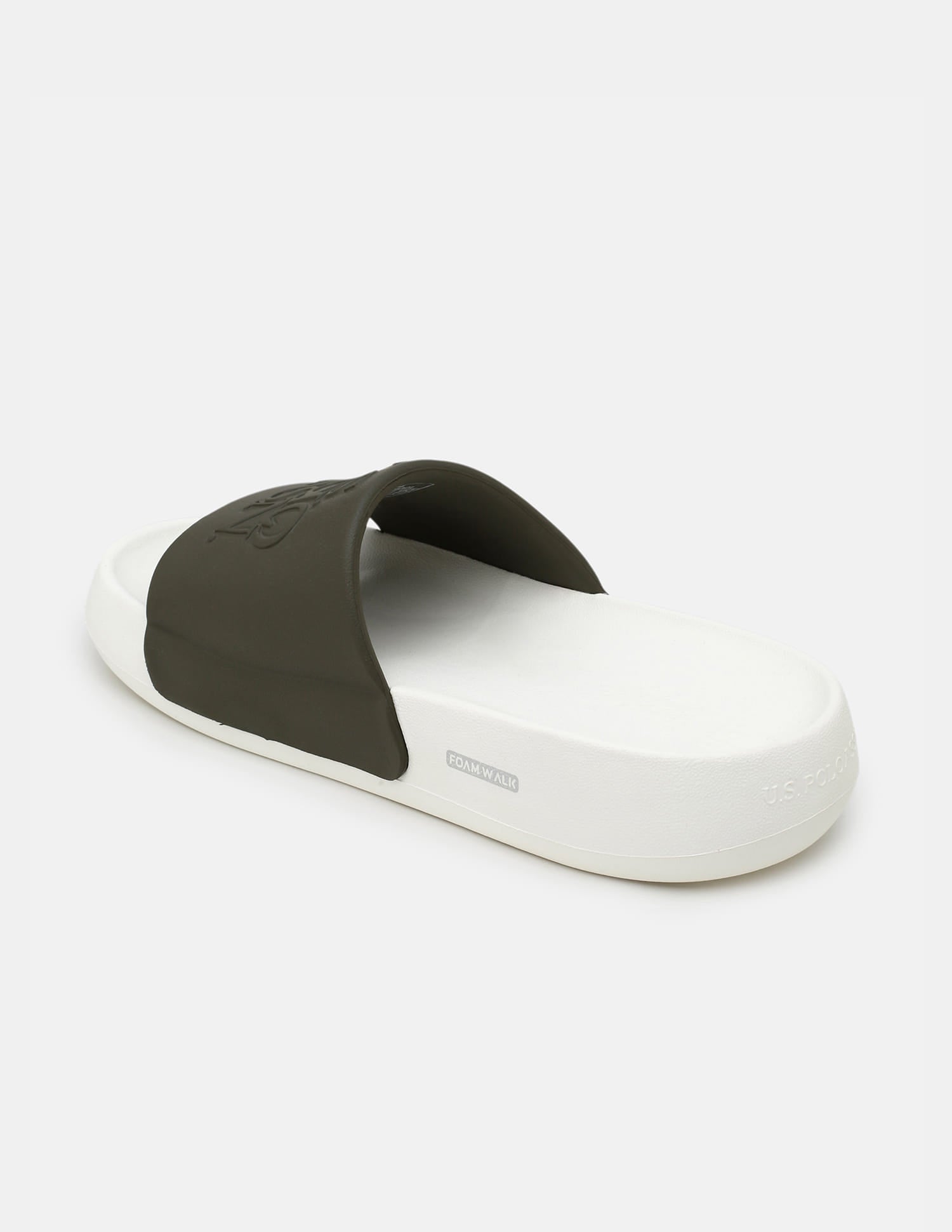 Brand Embossed Luna Sliders Off White - U.S. Polo Assn. India | Large