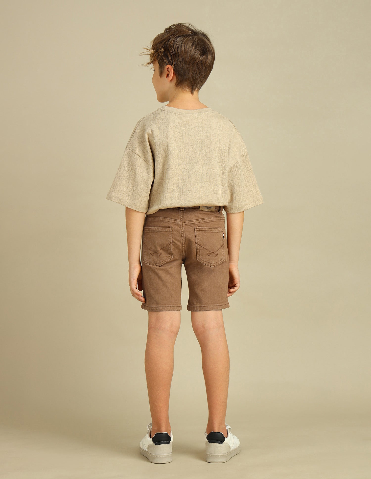 Boys Regular Fit Denim Shorts Brown - U.S. POLO ASSN. | Large
