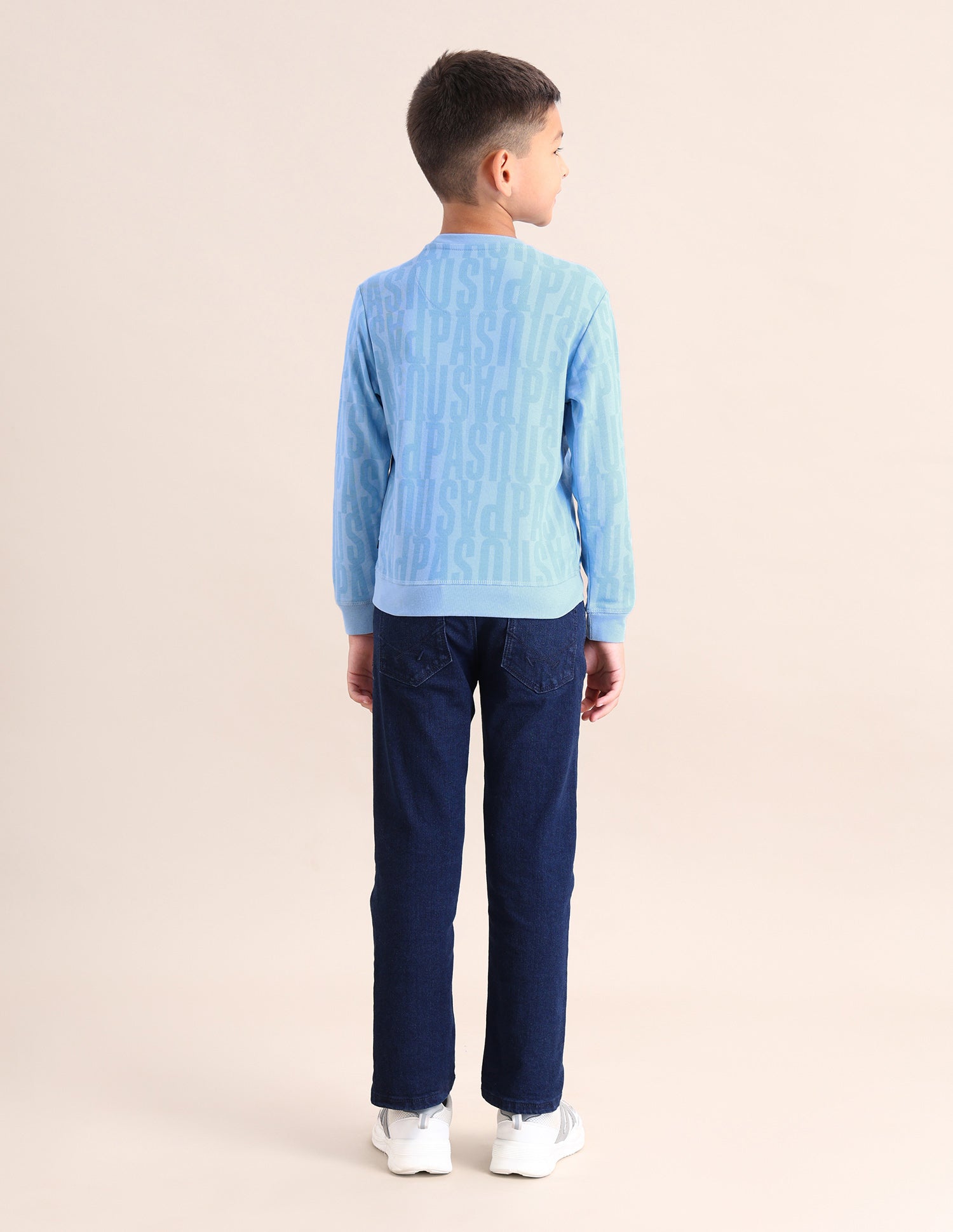 Boys Brand Printed Regular Fit Sweatshirt Light Blue - U.S. POLO ASSN. | Large