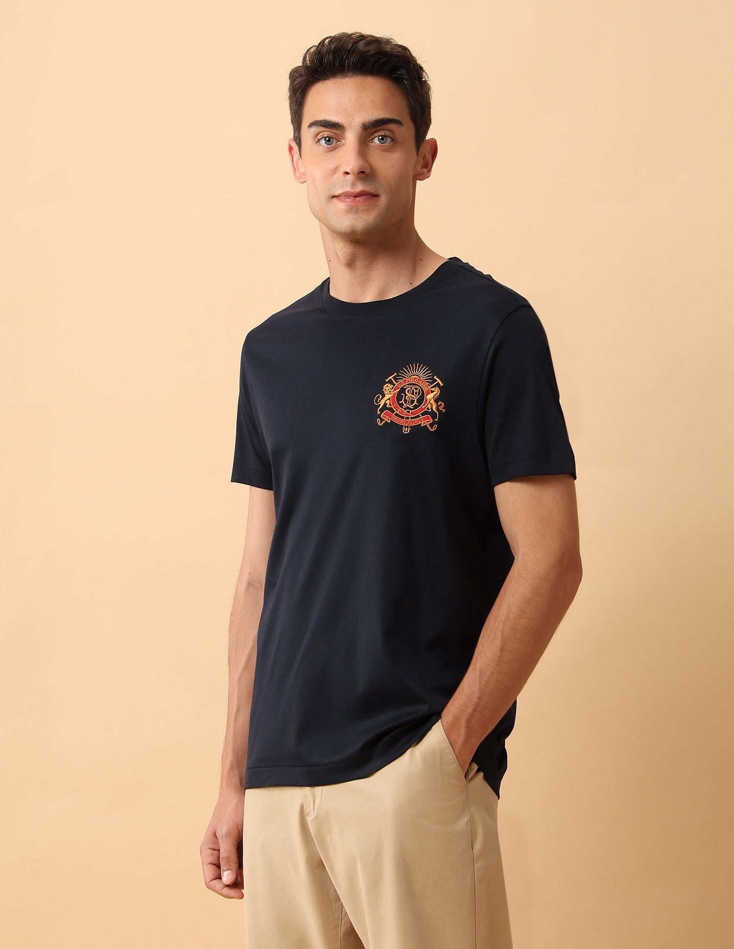 Pacho X Slim Fit Pure Cotton T-Shirt Navy - U.S. Polo Assn. India | Large