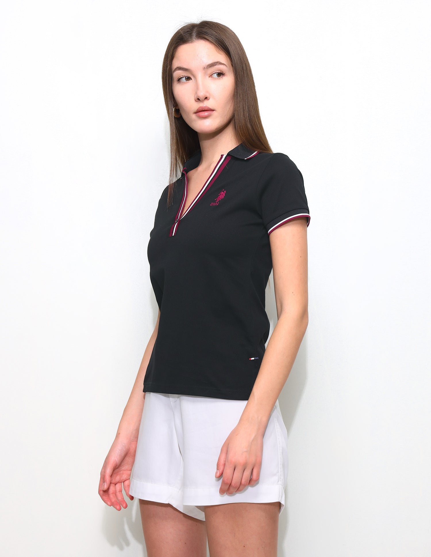 Solid Regular Fit Polo Shirt Black - U.S. Polo Assn. India | Large