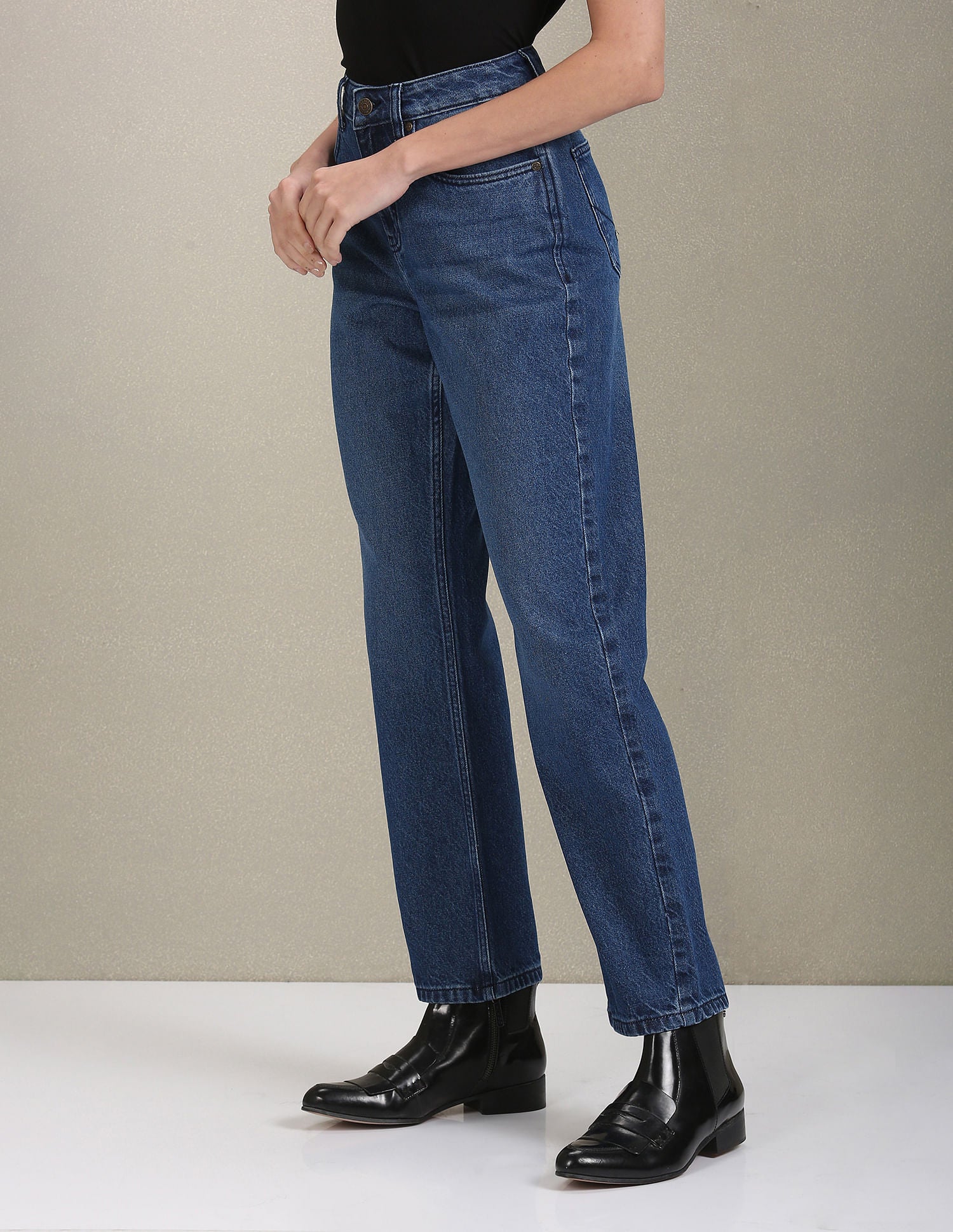 Straight Fit Mid Rise Jeans Dark Blue - U.S. Polo Assn. India | Large