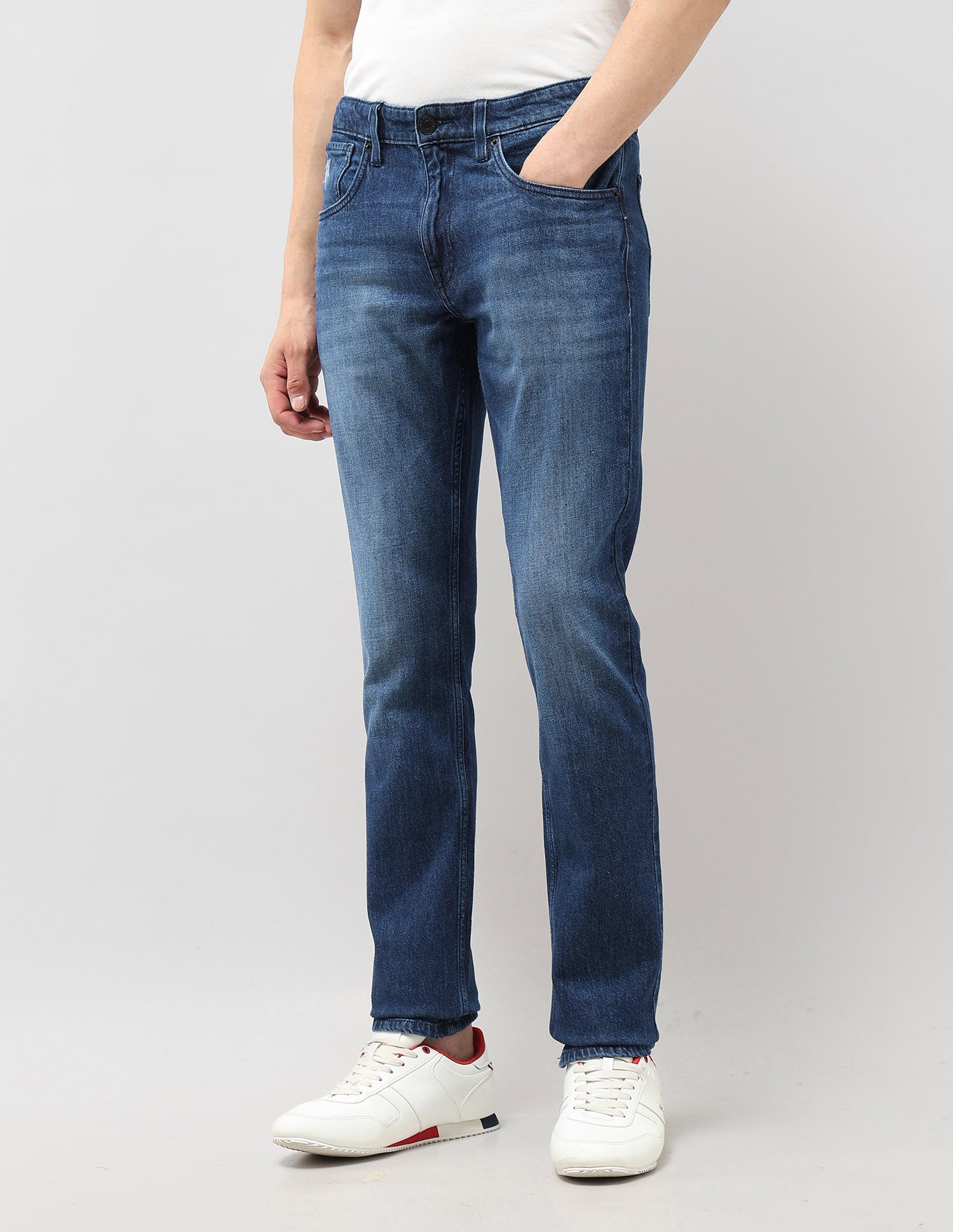 Brandon Slim Tapered Fit Whiskered Jeans Indigo - U.S. POLO ASSN. | Large