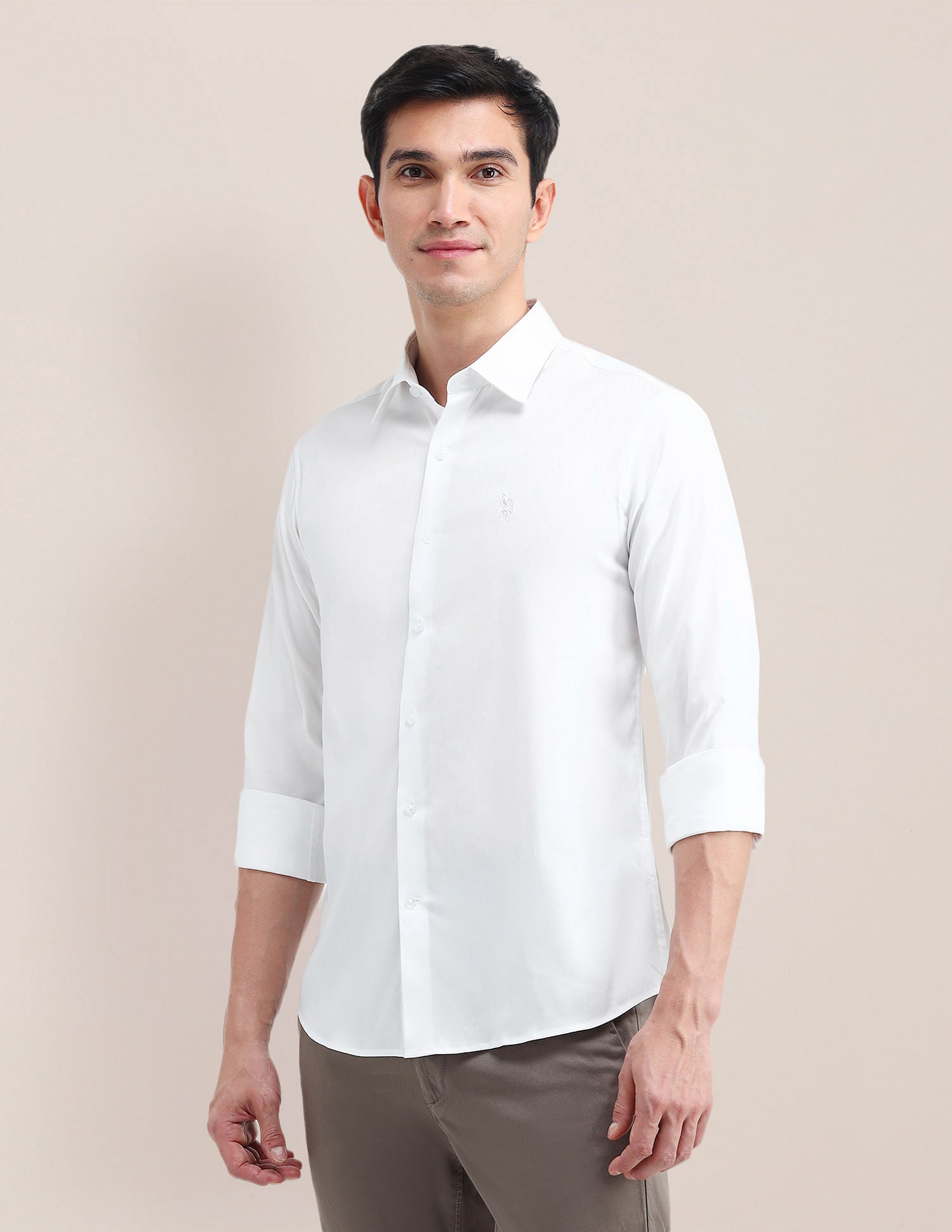Tailored Fit Oxford Shirt White - U.S. Polo Assn. India | Large
