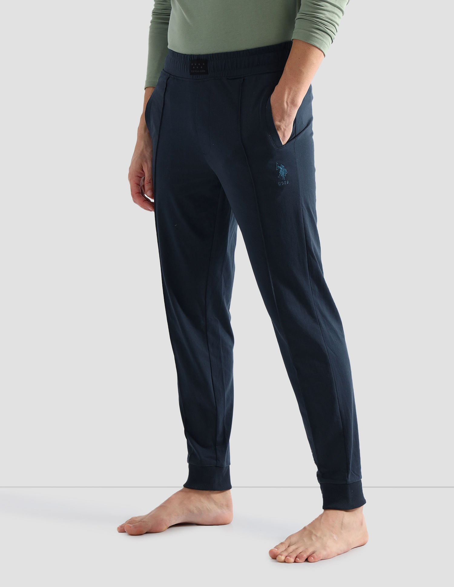 Solid Comfort Fit OJ006 Lounge Joggers - Pack Of 1 Medium Blue - U.S. POLO ASSN. | Large