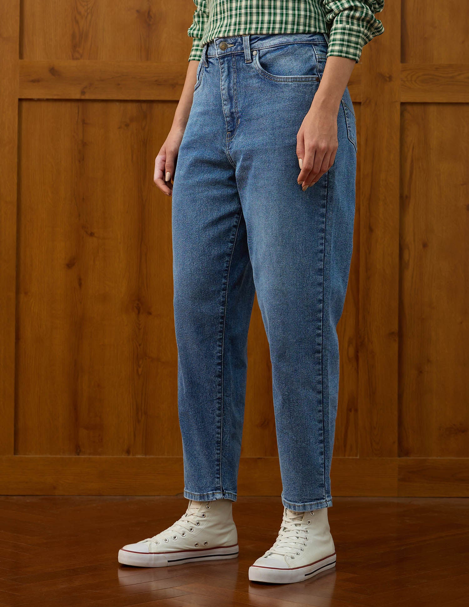 High Rise Carrot Fit Jeans Blue - U.S. POLO ASSN. | Large