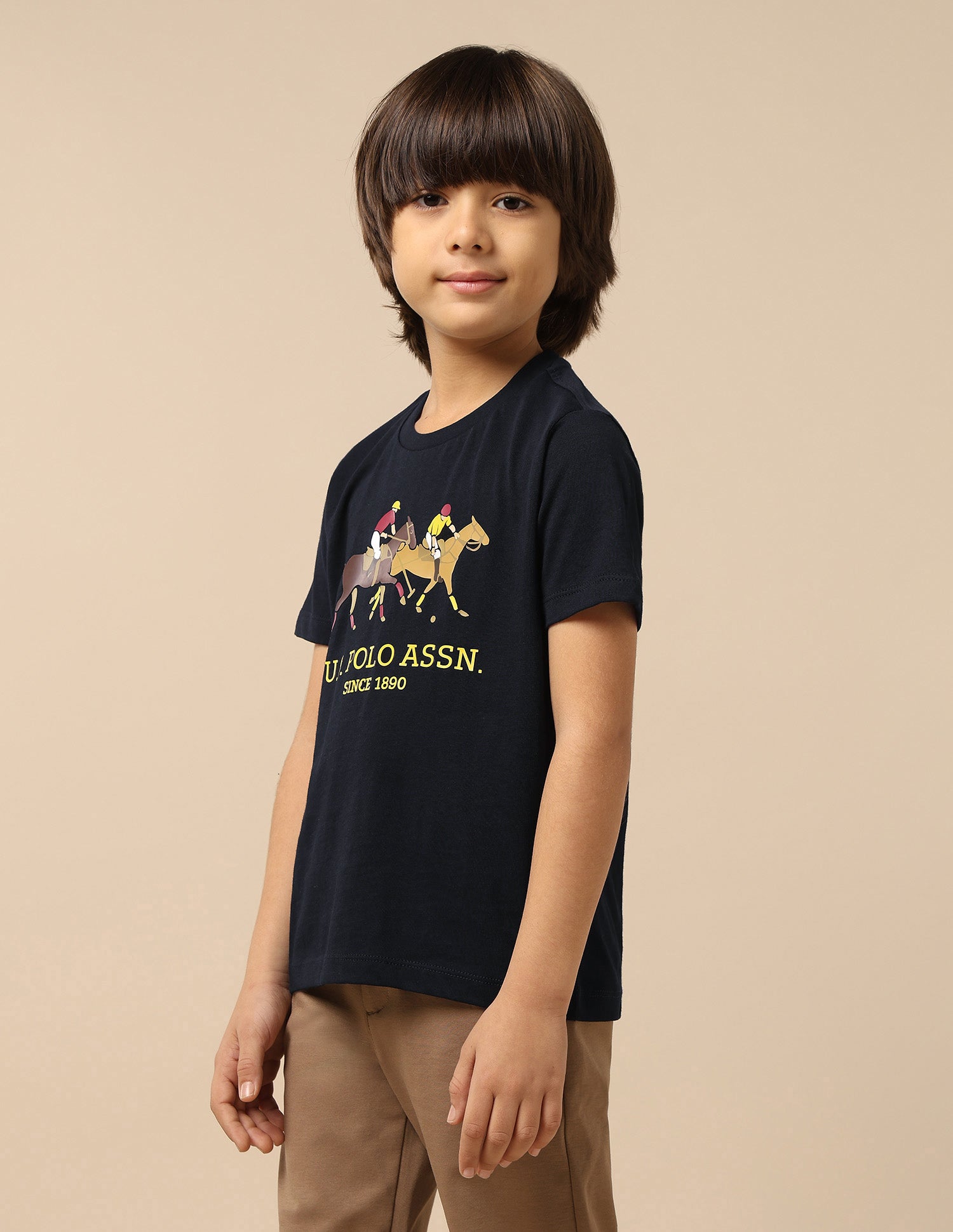 Boys Graphic Printed Regular Fit T-Shirt Navy - U.S. POLO ASSN. | Large