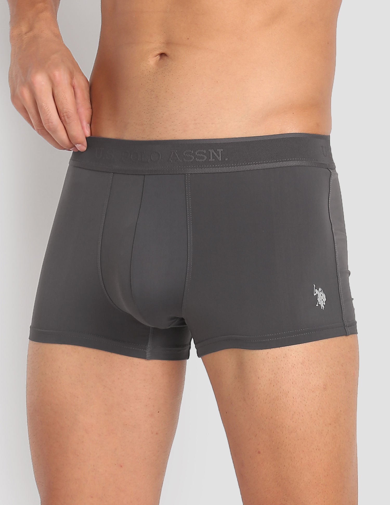 Nylon Stretch Moisture Wicking AT001 Active Trunks - Pack Of 1 Dark Grey - U.S. POLO ASSN. | Large