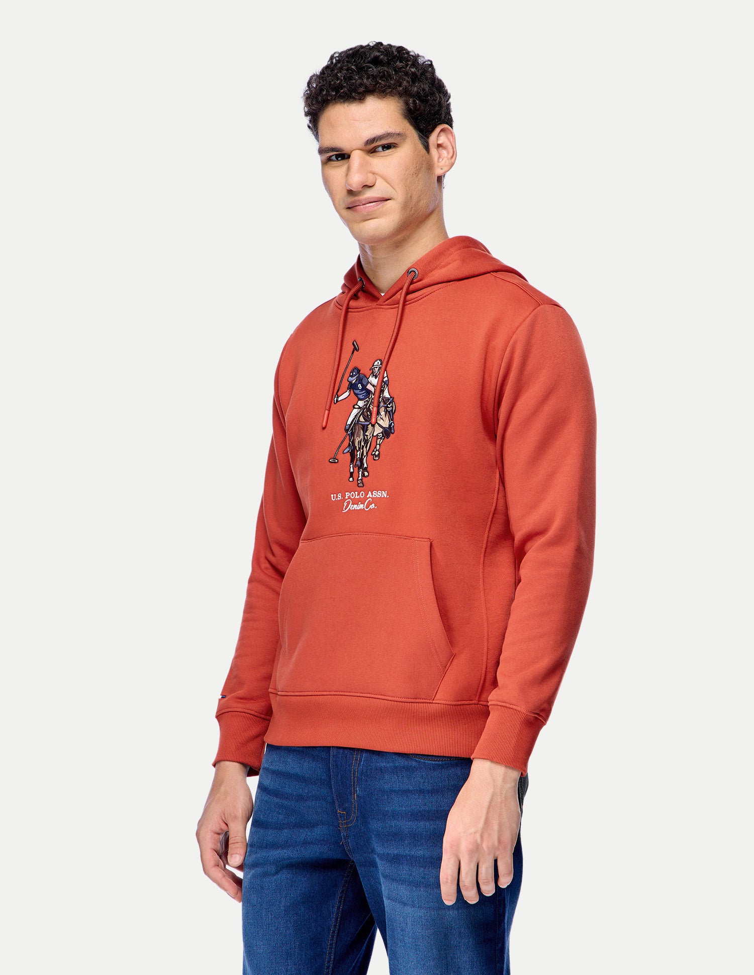 Brand Applique Regular Fit Sweatshirt Rust - U.S. Polo Assn. India | Large