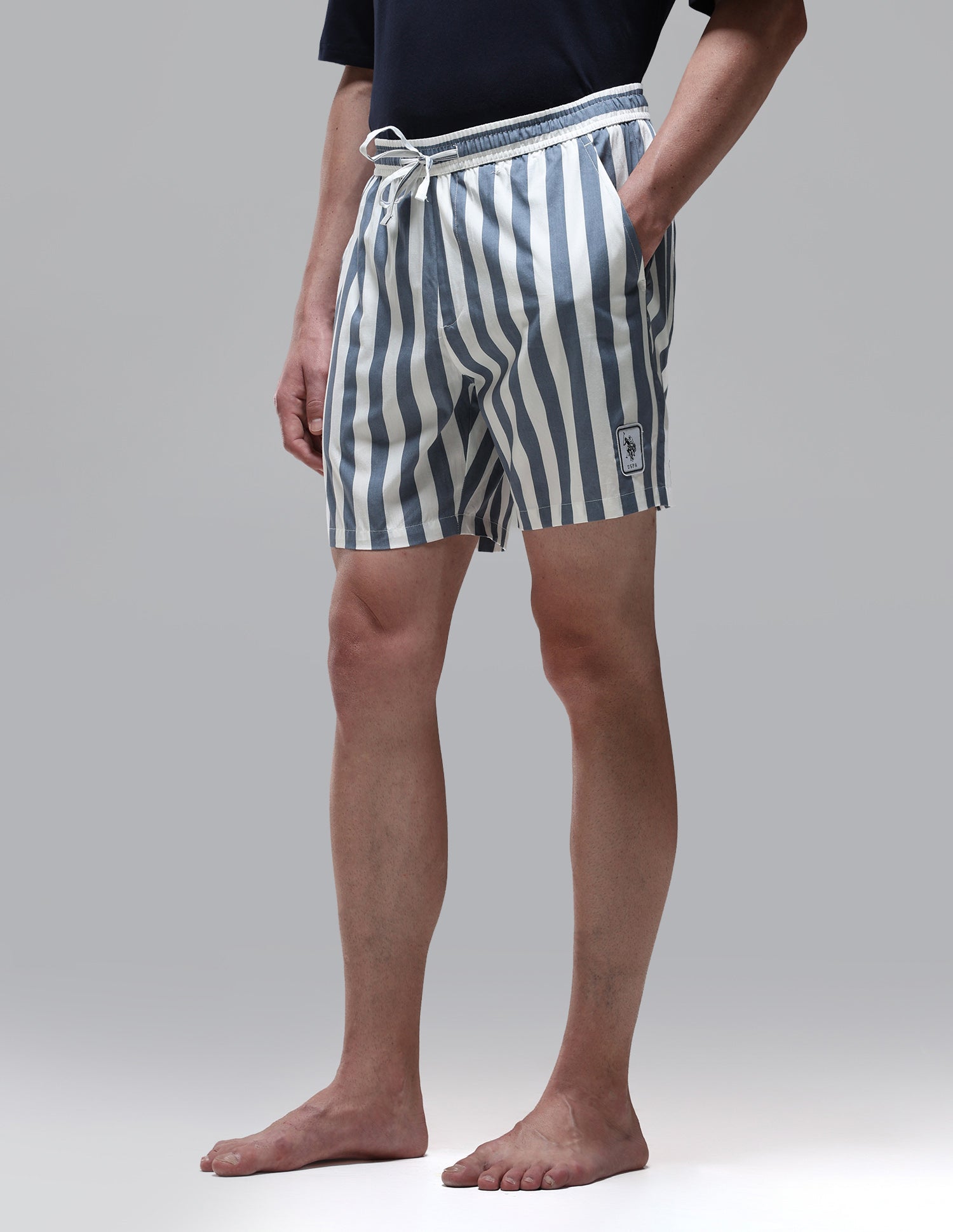 Vertical Striped Pure Cotton OEX15 Boxer Shorts Flint Stone - U.S. Polo Assn. India | Large