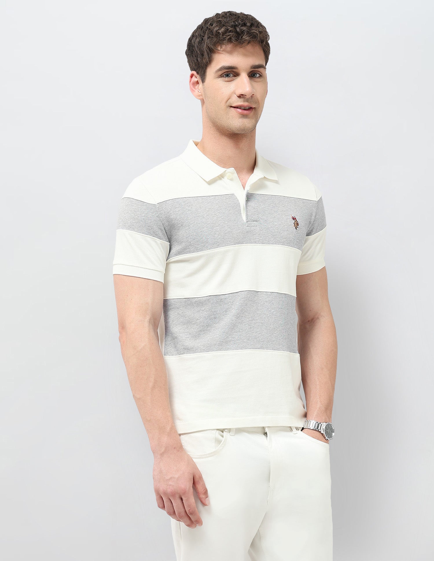 Colourblocked Regular Fit Polo Shirt Grey - U.S. POLO ASSN. | Large