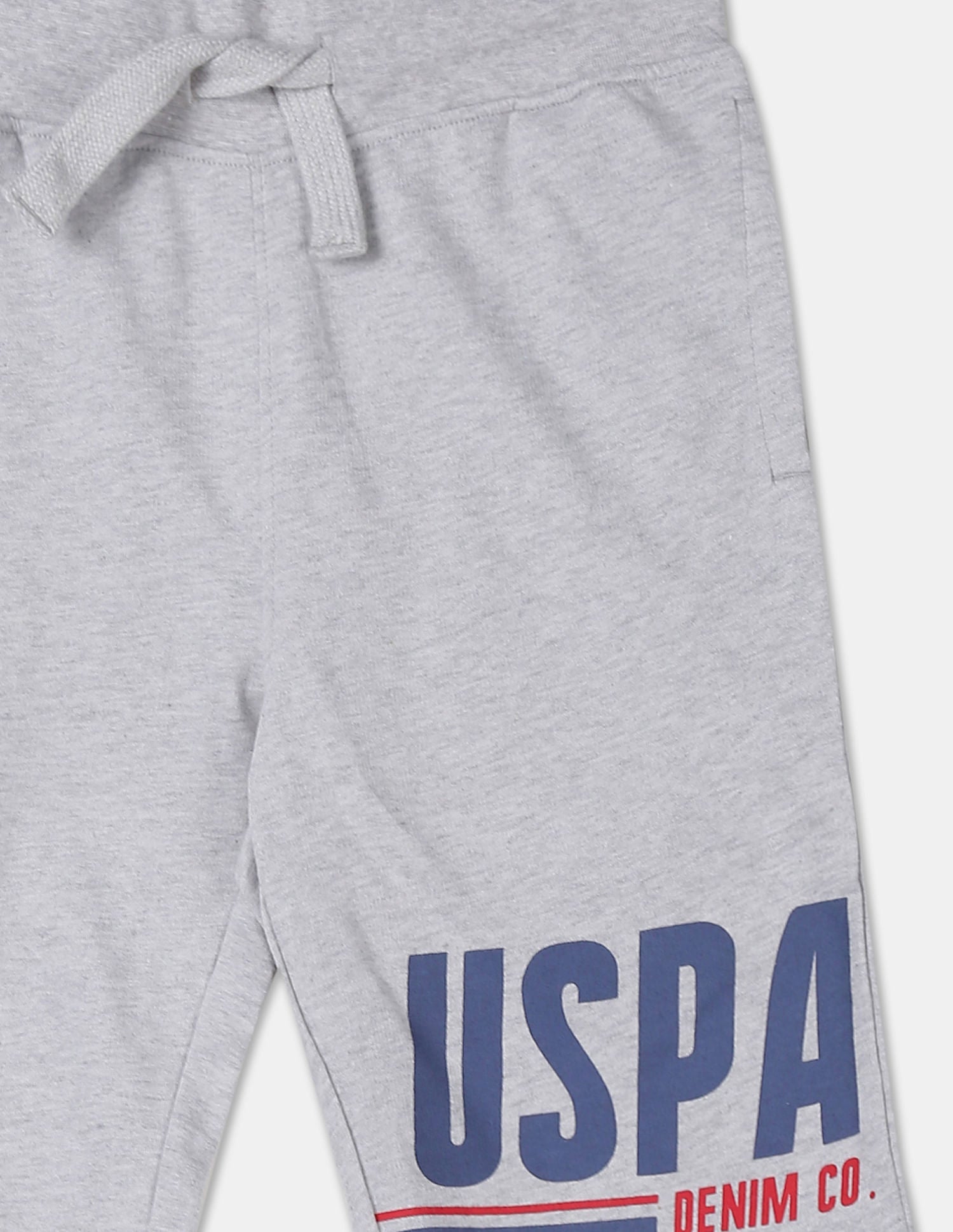 Men Grey Mid Rise Heathered Shorts Grey - U.S. POLO ASSN. | Large