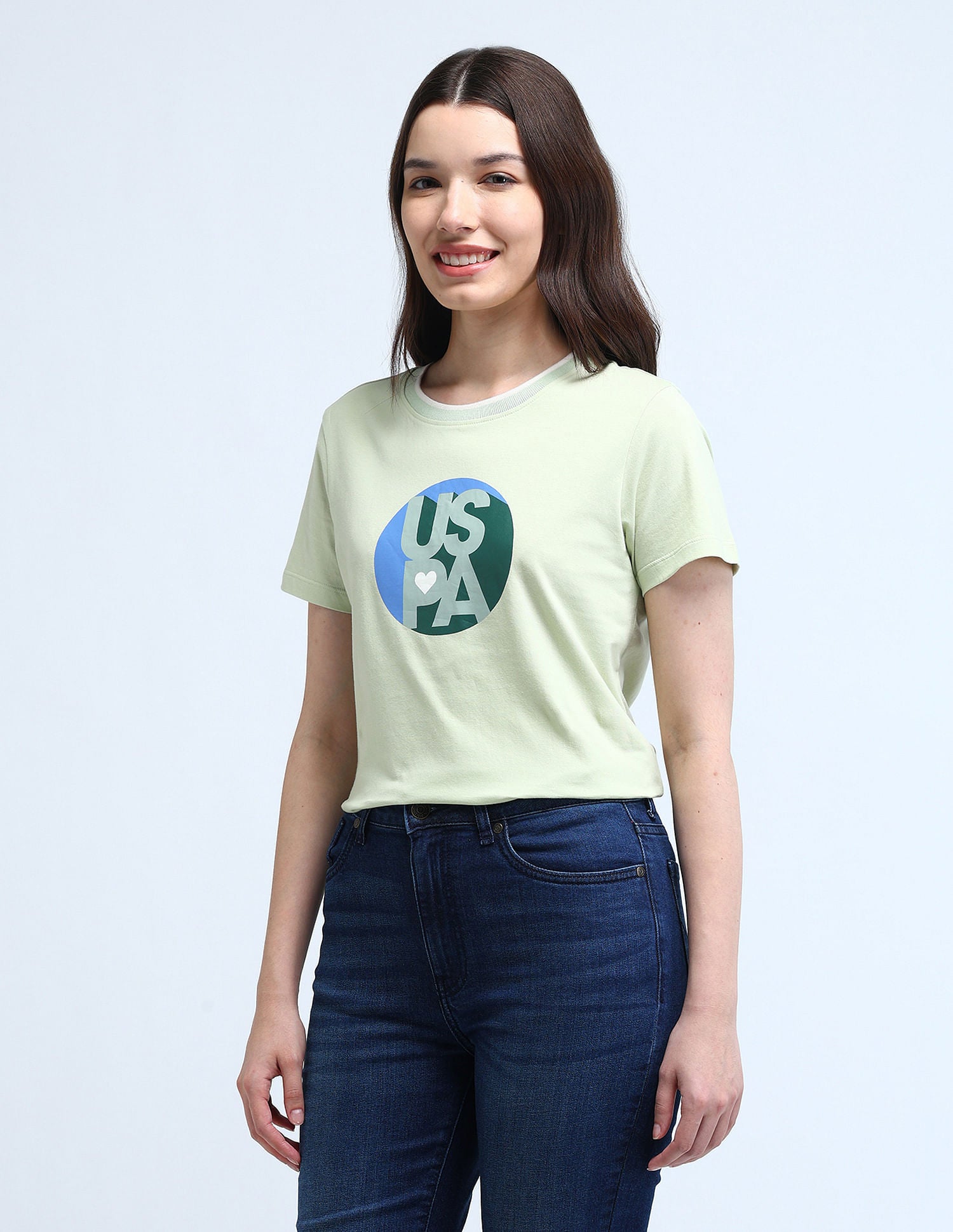 Tipped Neck Pure Cotton T-Shirt Mint - U.S. POLO ASSN. | Large