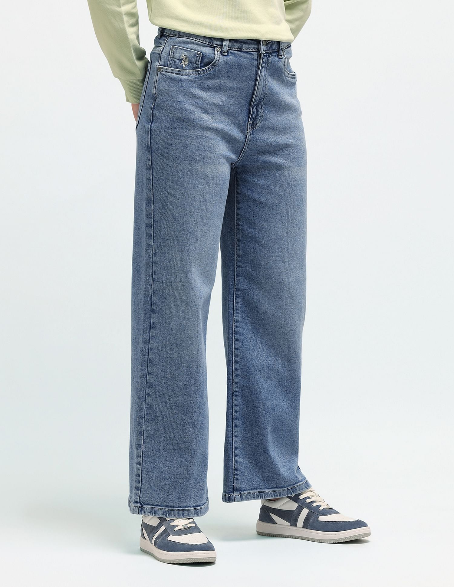 Wideleg High Rise Jeans Blue - U.S. Polo Assn. India | Large