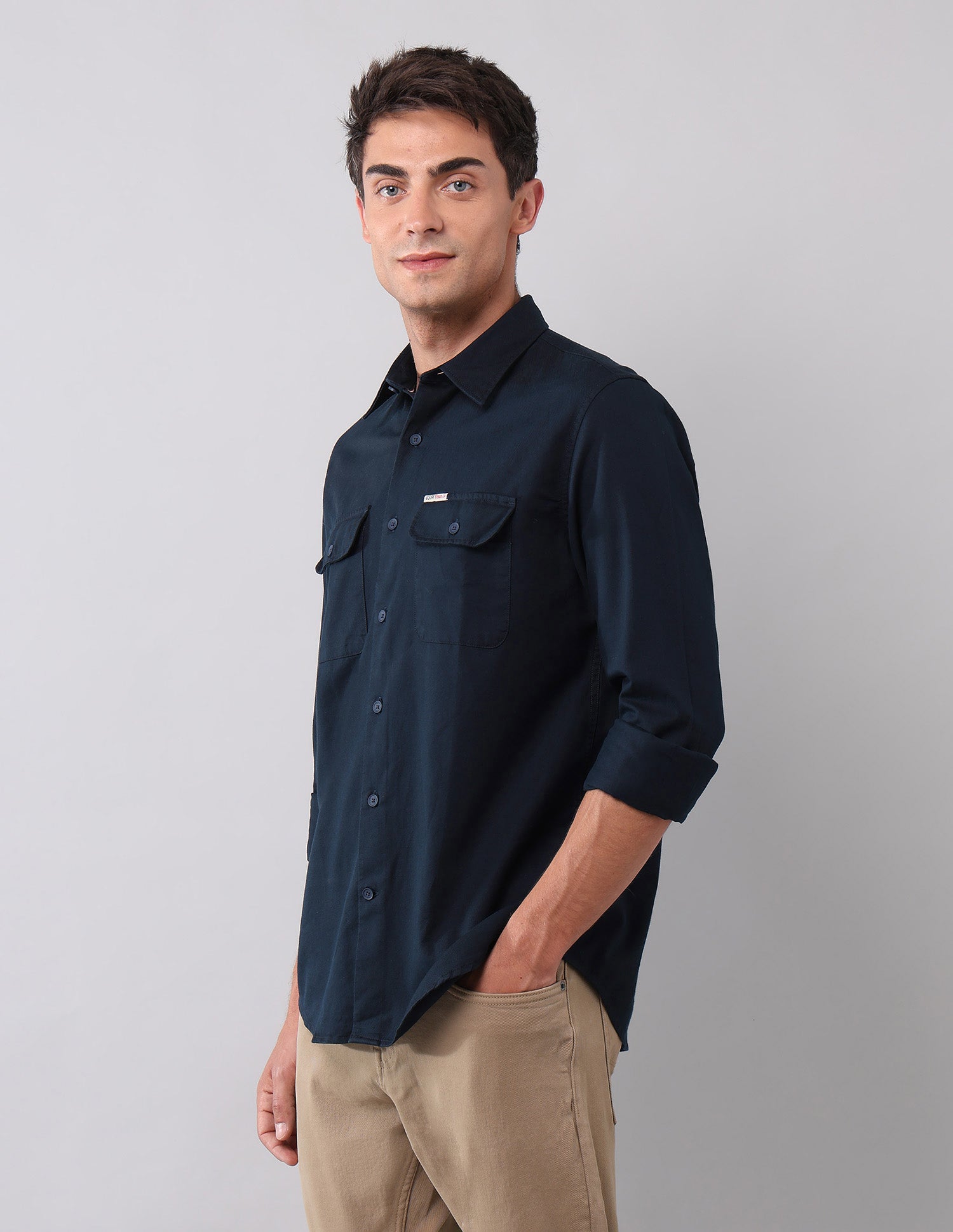 Twill Pure Cotton Shirt Navy - U.S. Polo Assn. India | Large