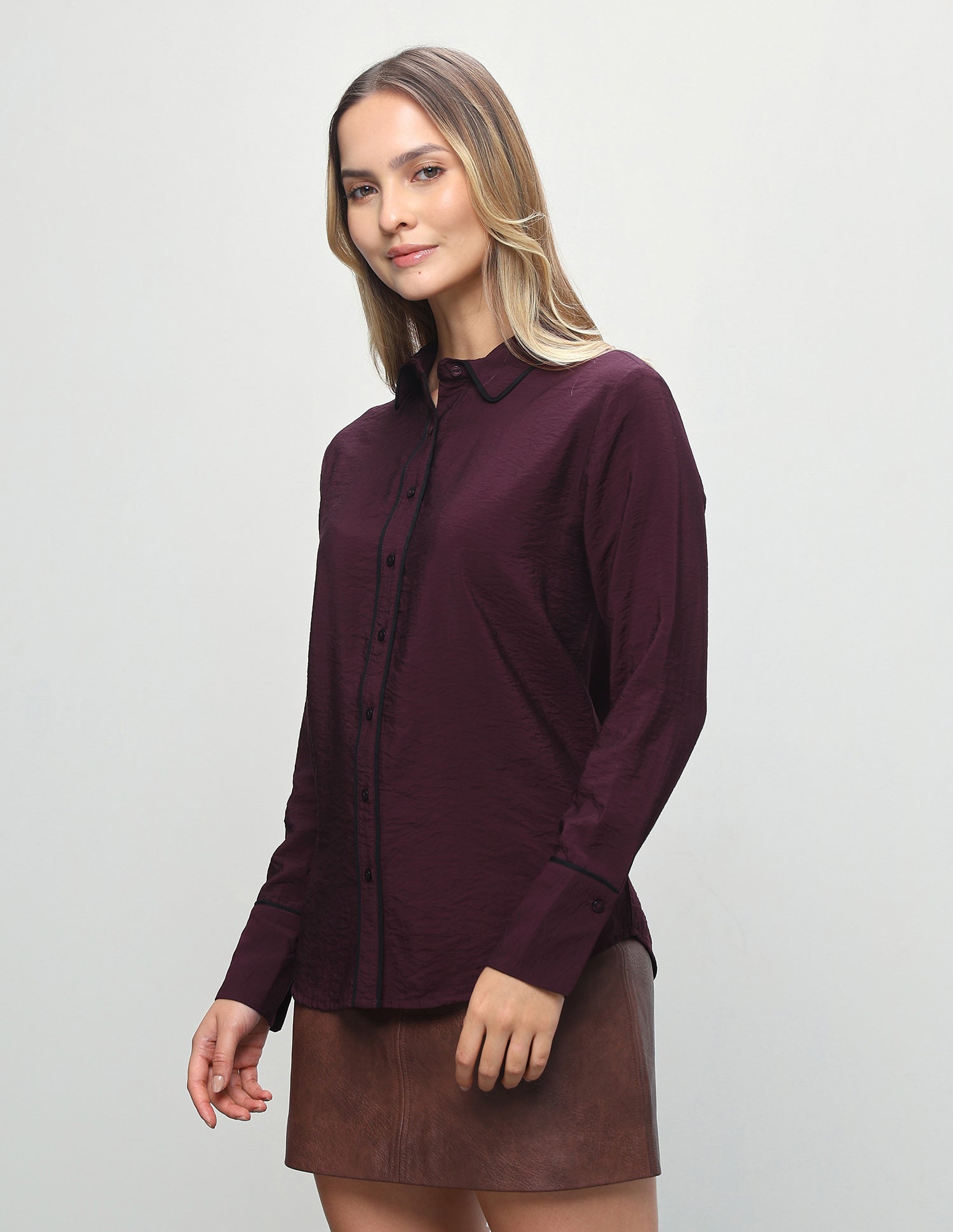 Solid Relaxed Fit Shirt Purple - U.S. Polo Assn. India | Large