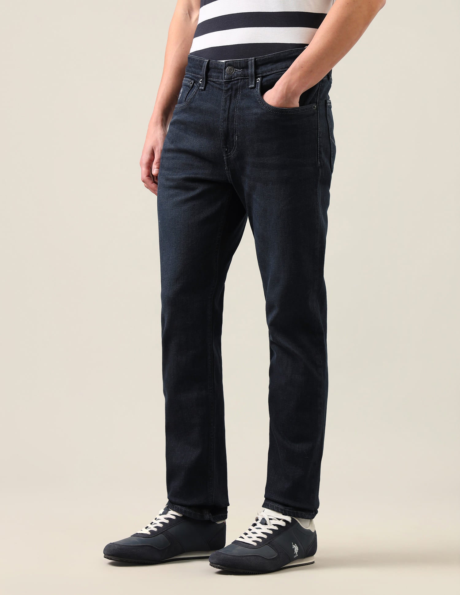 Harold Slim Straight Fit Blue Jeans Blue - U.S. Polo Assn. India | Large