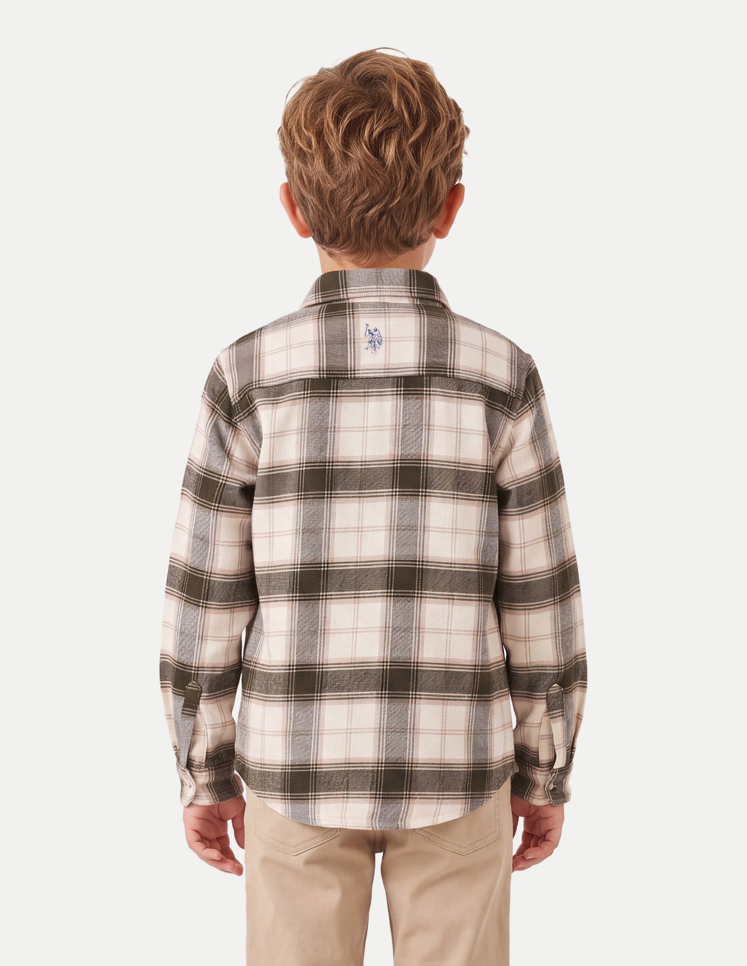 Plaid Checked Twill Shirt Beige - U.S. Polo Assn. India | Large