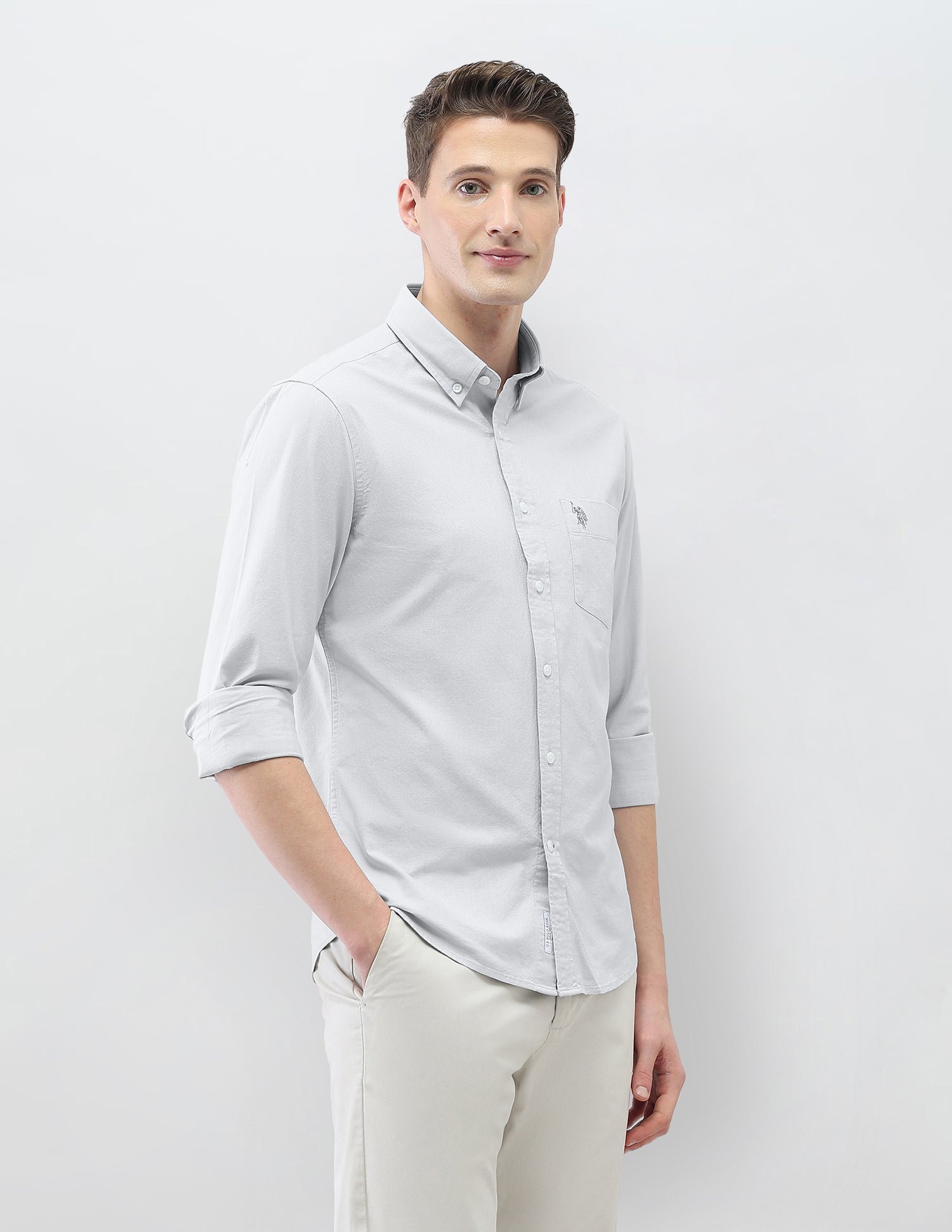 Casa De Campo Solid Shirt Light Grey - U.S. Polo Assn. India | Large