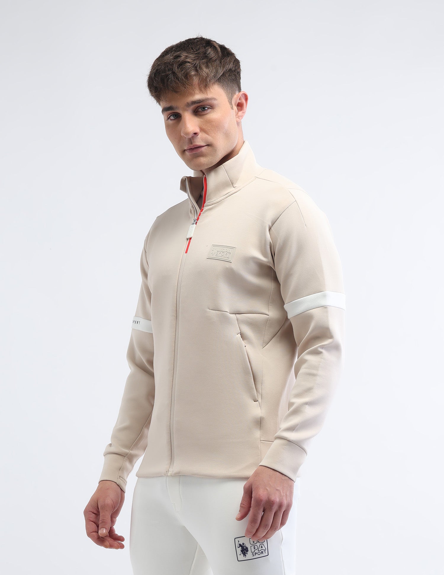 Solid Regular Fit Gorpcore Sweatshirt Beige - U.S. Polo Assn. India | Large