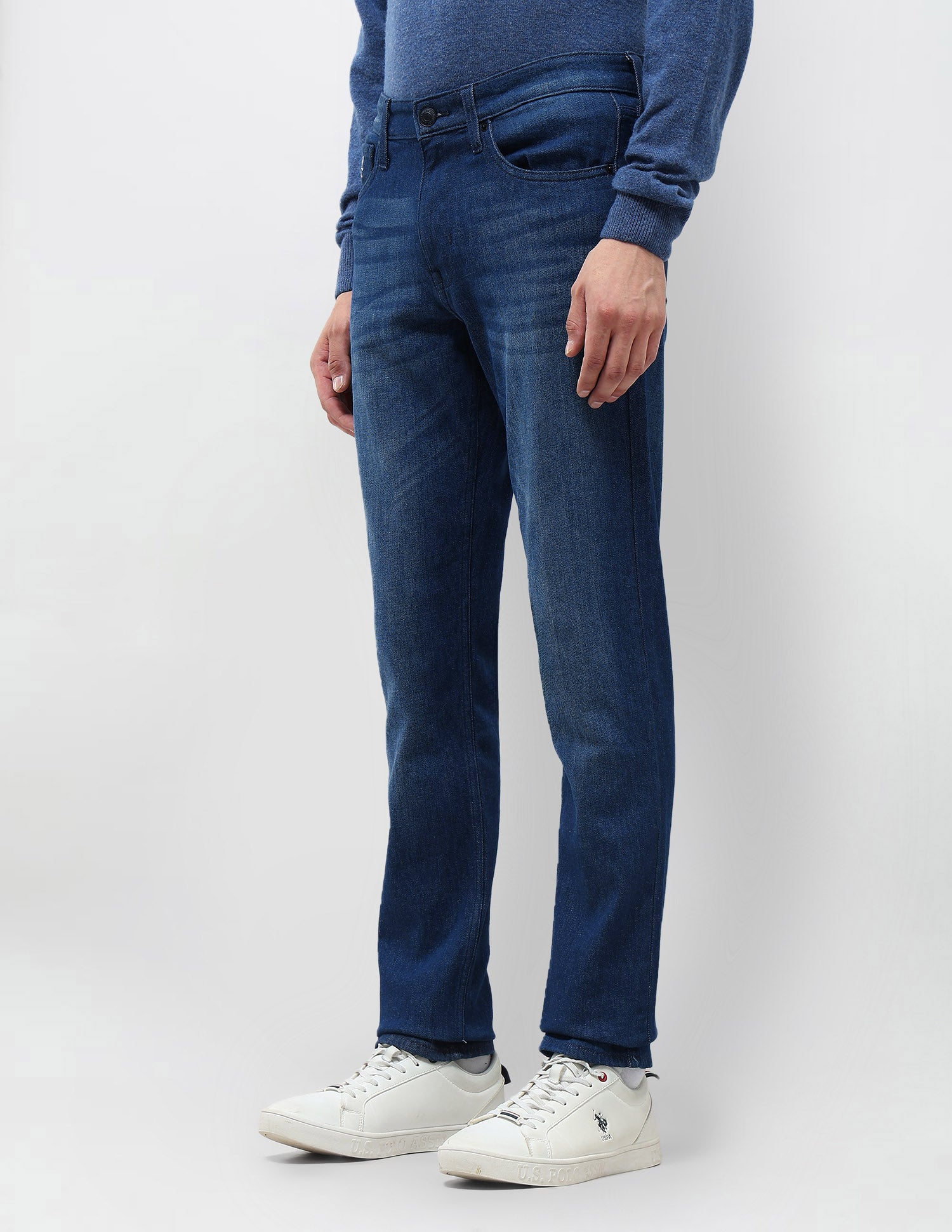 Brandon Slim Tapered Fit Whiskered Jeans Indigo - U.S. POLO ASSN. | Large