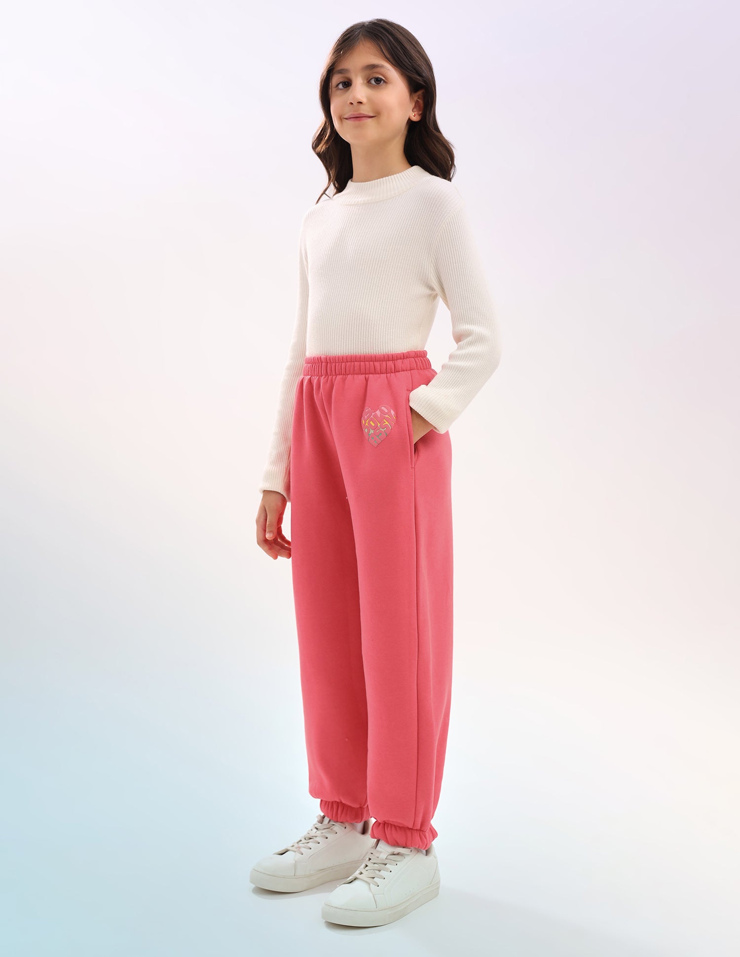 Girls Solid Regular Fit Joggers Coral - U.S. POLO ASSN. | Large