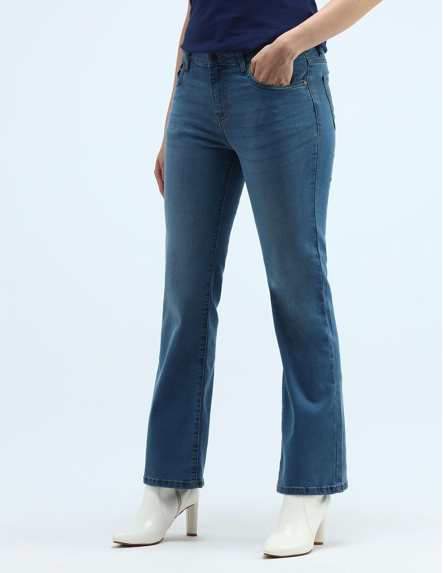 Mid Rise Boot Cut Jeans Blue - U.S. Polo Assn. India | Large