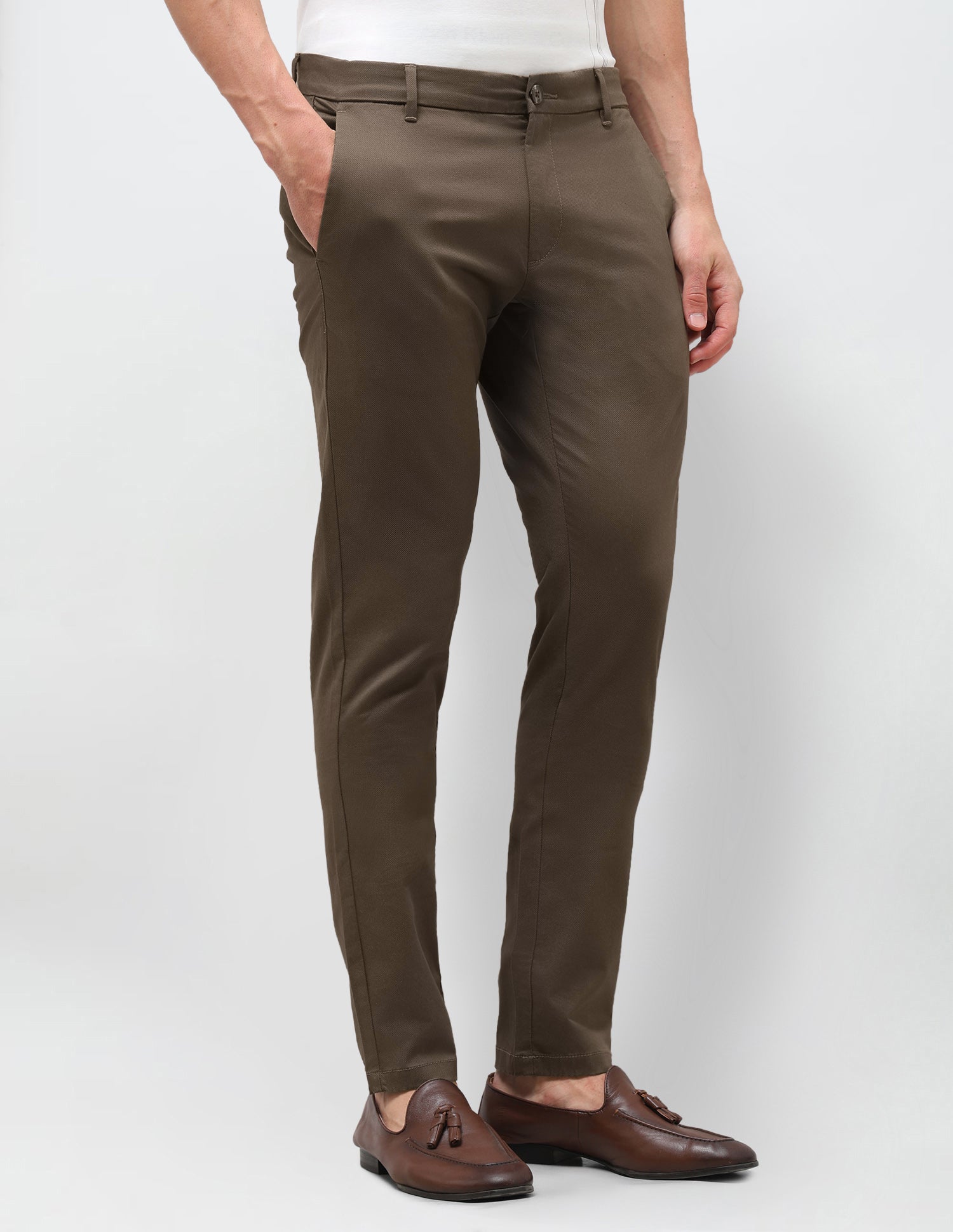All Over Printed Austin Slim Fit Trousers Brown - U.S. Polo Assn. India | Large
