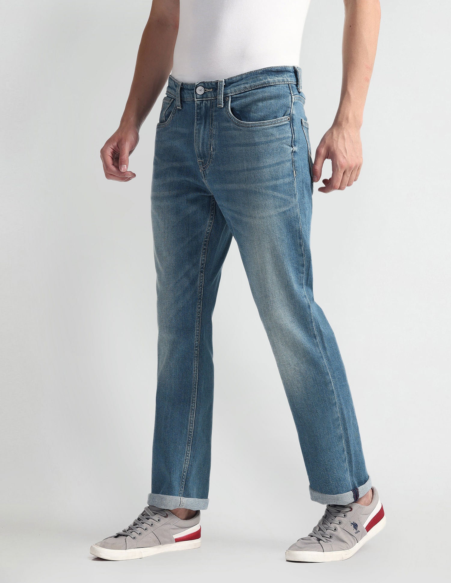 Harold Slim Straight Fit Blue Jeans Blue - U.S. Polo Assn. India | Large
