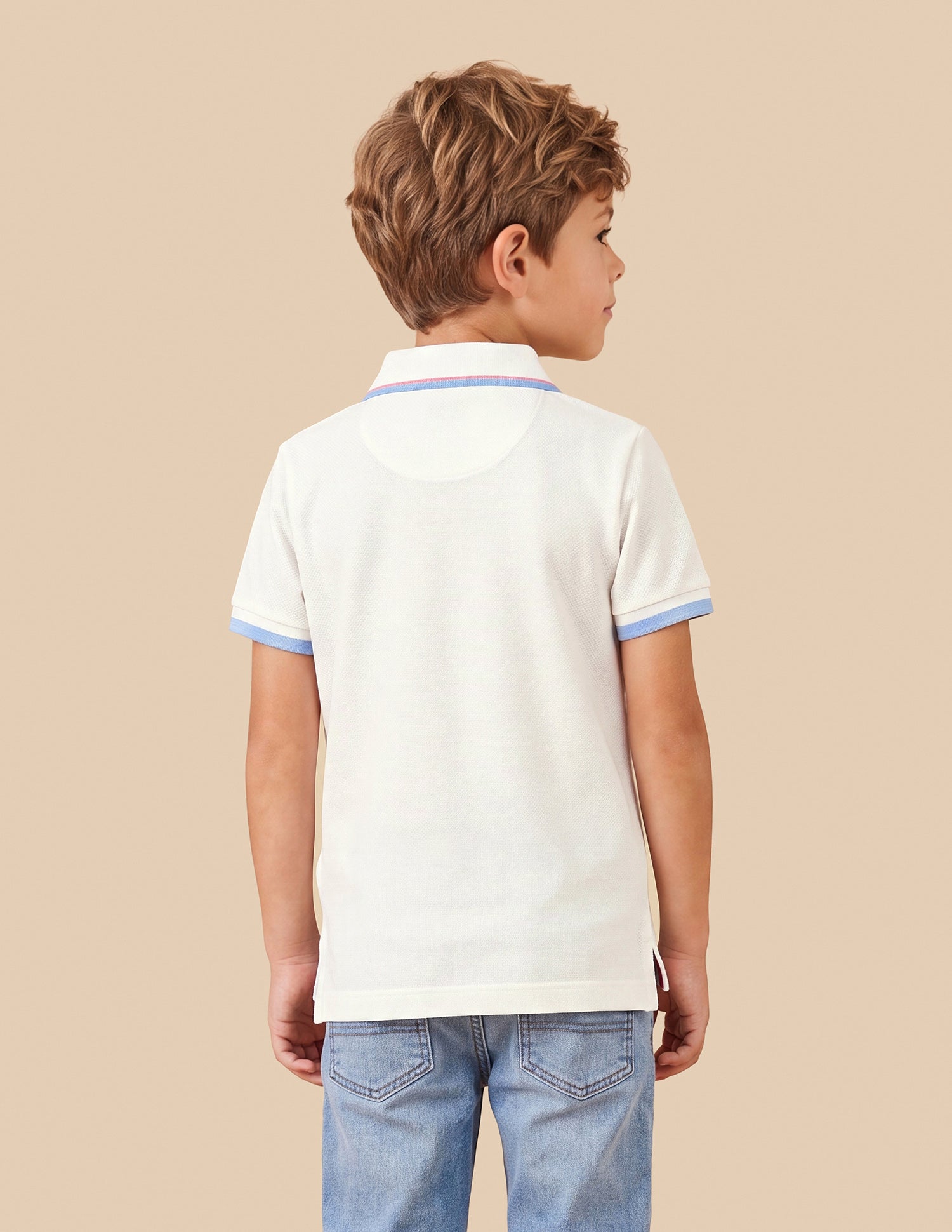 Solid Regular Fit Polo Shirt Off White - U.S. Polo Assn. India | Large