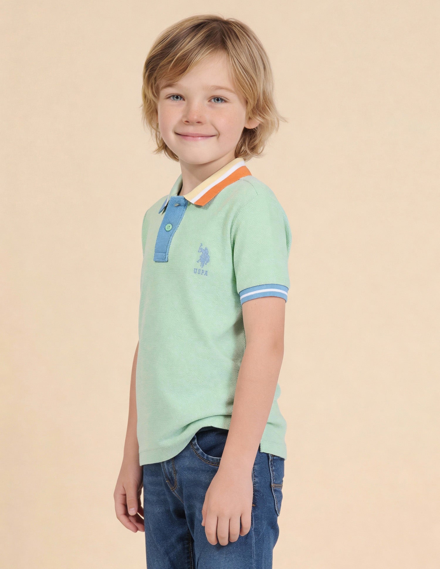 Solid Regular Fit Polo Shirt Green - U.S. Polo Assn. India | Large