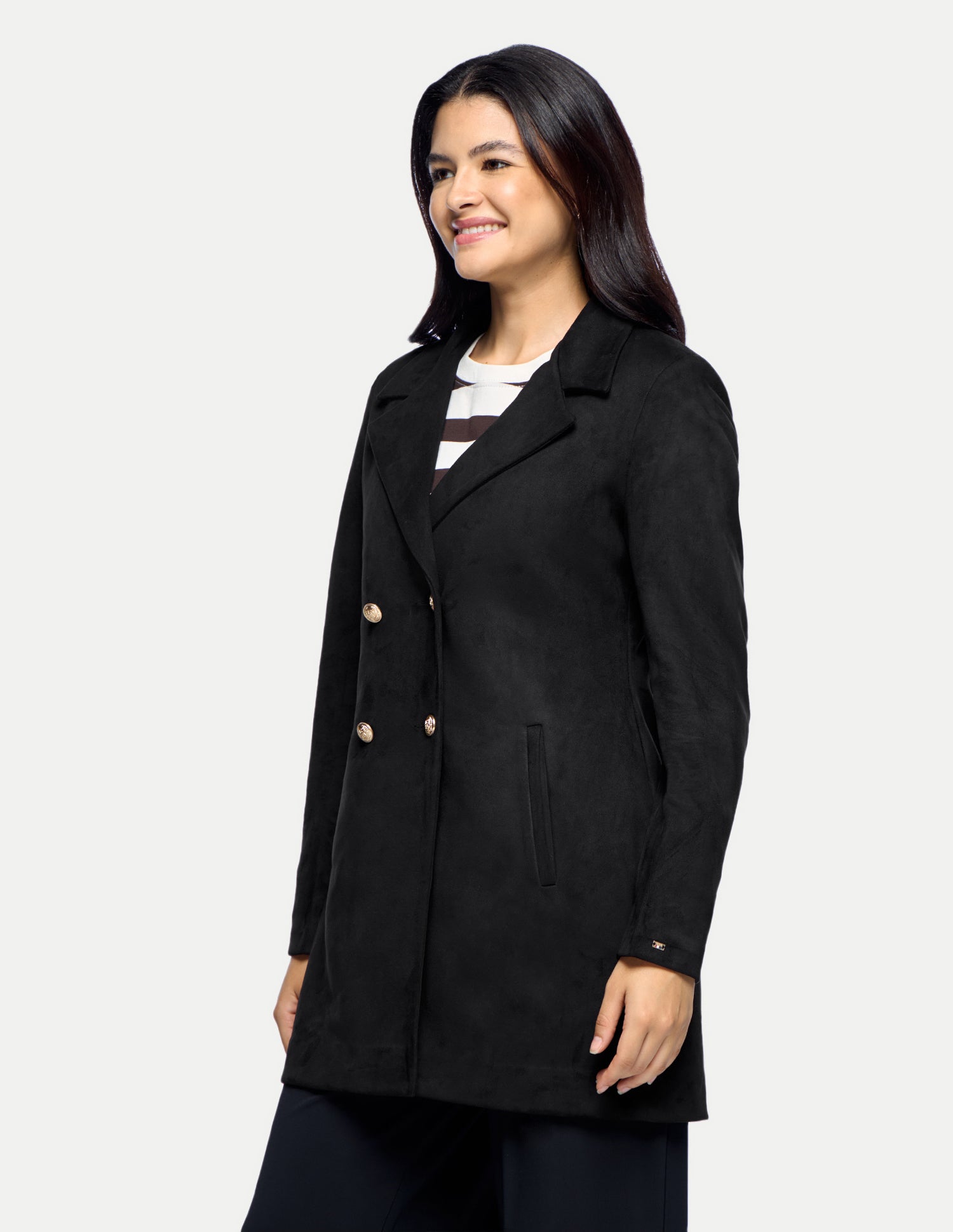 Longline Double Breasted Jacket Black - U.S. Polo Assn. India | Large
