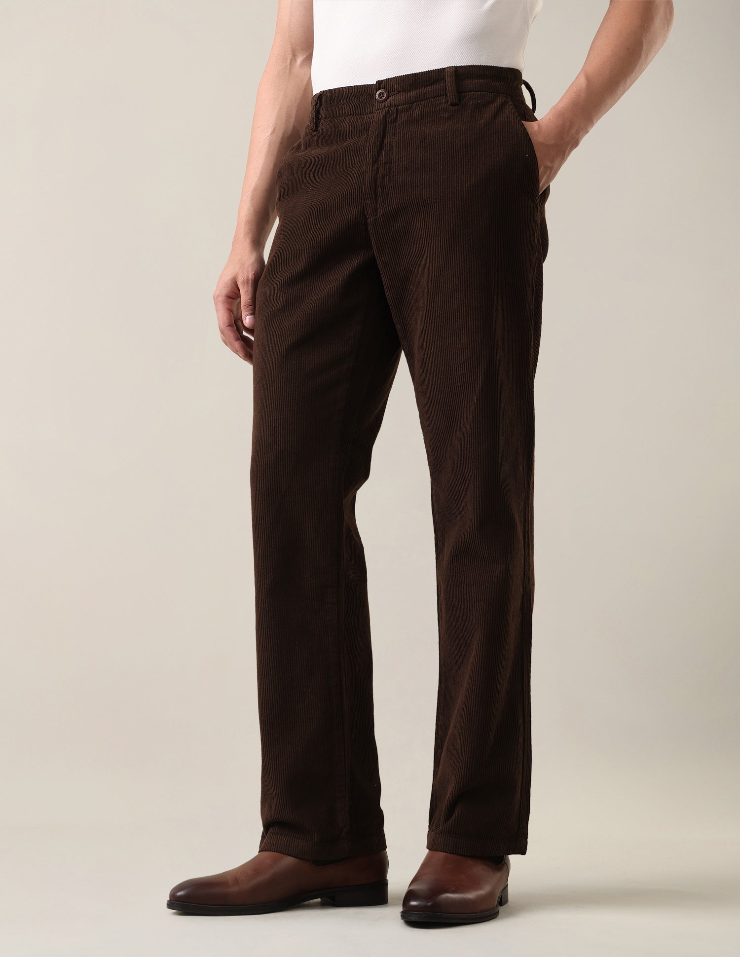 Corduroy	Riley Straight Fit Trousers Brown - U.S. Polo Assn. India | Large