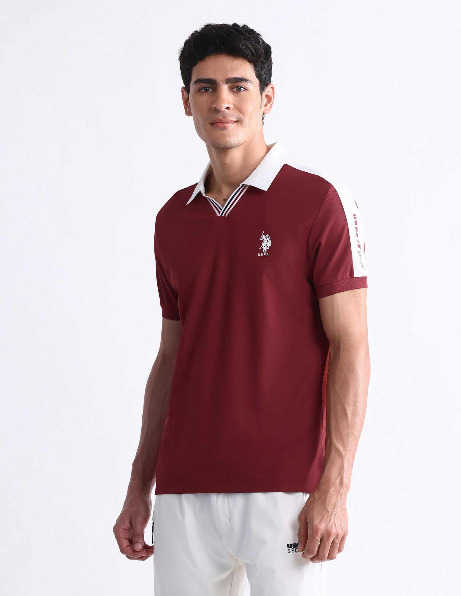 Solid Slim Fit Polo Shirt Maroon - U.S. POLO ASSN. | Large