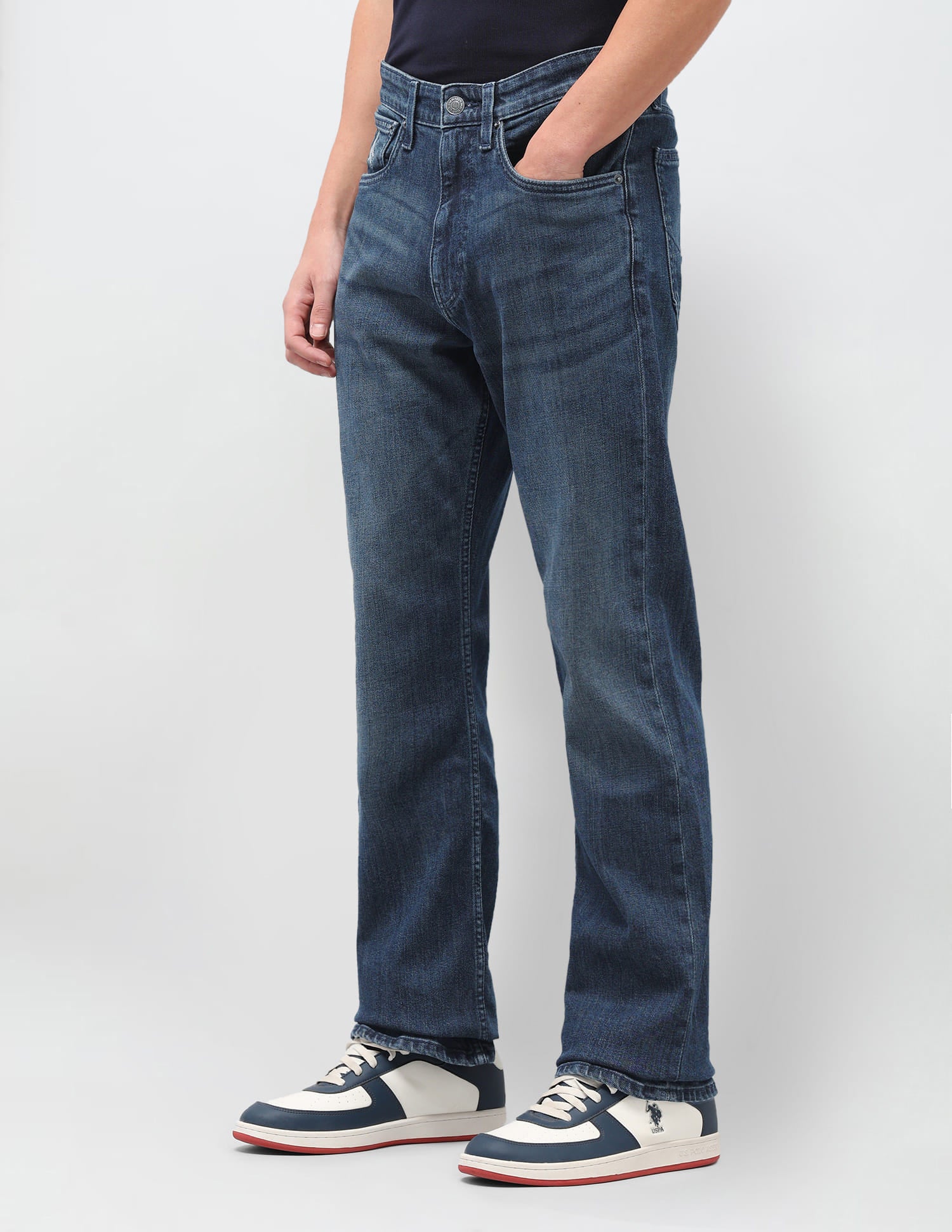 Solid Connor Fit Jeans Blue - U.S. Polo Assn. India | Large