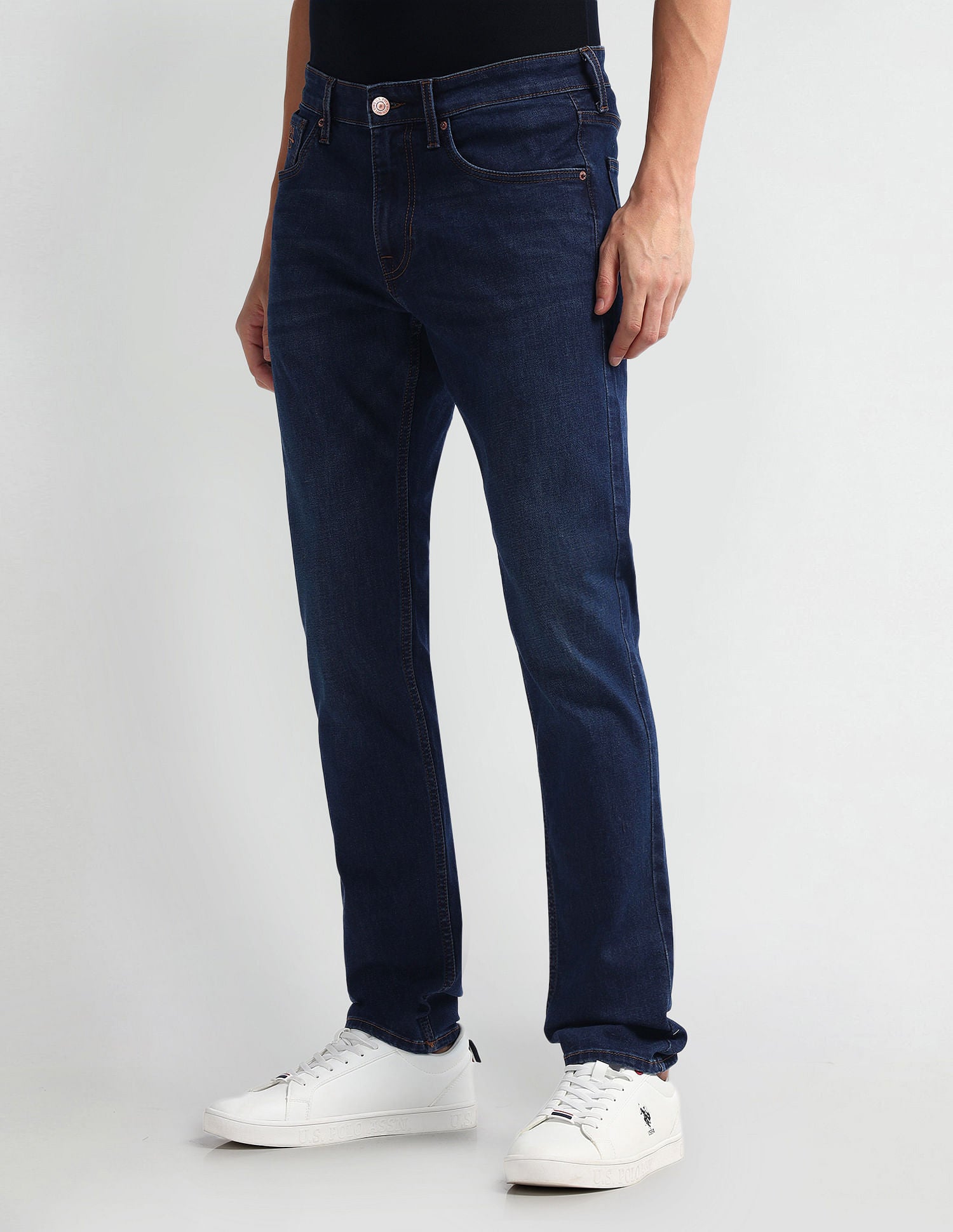 Brandon Slim Tapered Fit Blue Jeans Dark Blue - U.S. Polo Assn. India | Large
