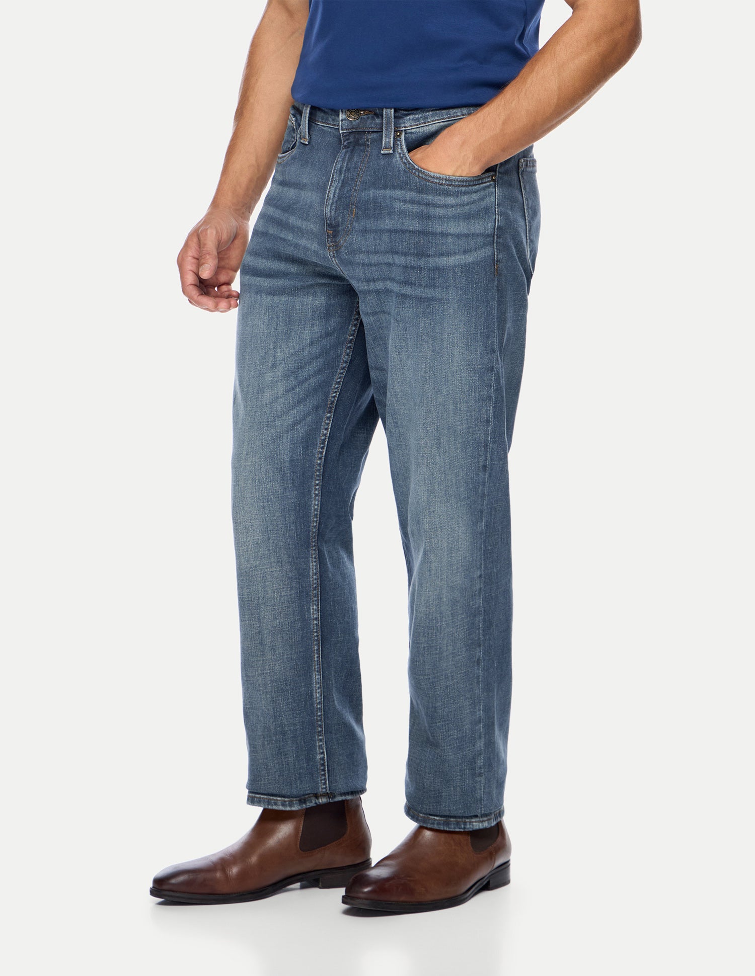 Shawn Relaxed Fit Blue Jeans Mid Blue - U.S. Polo Assn. India | Large