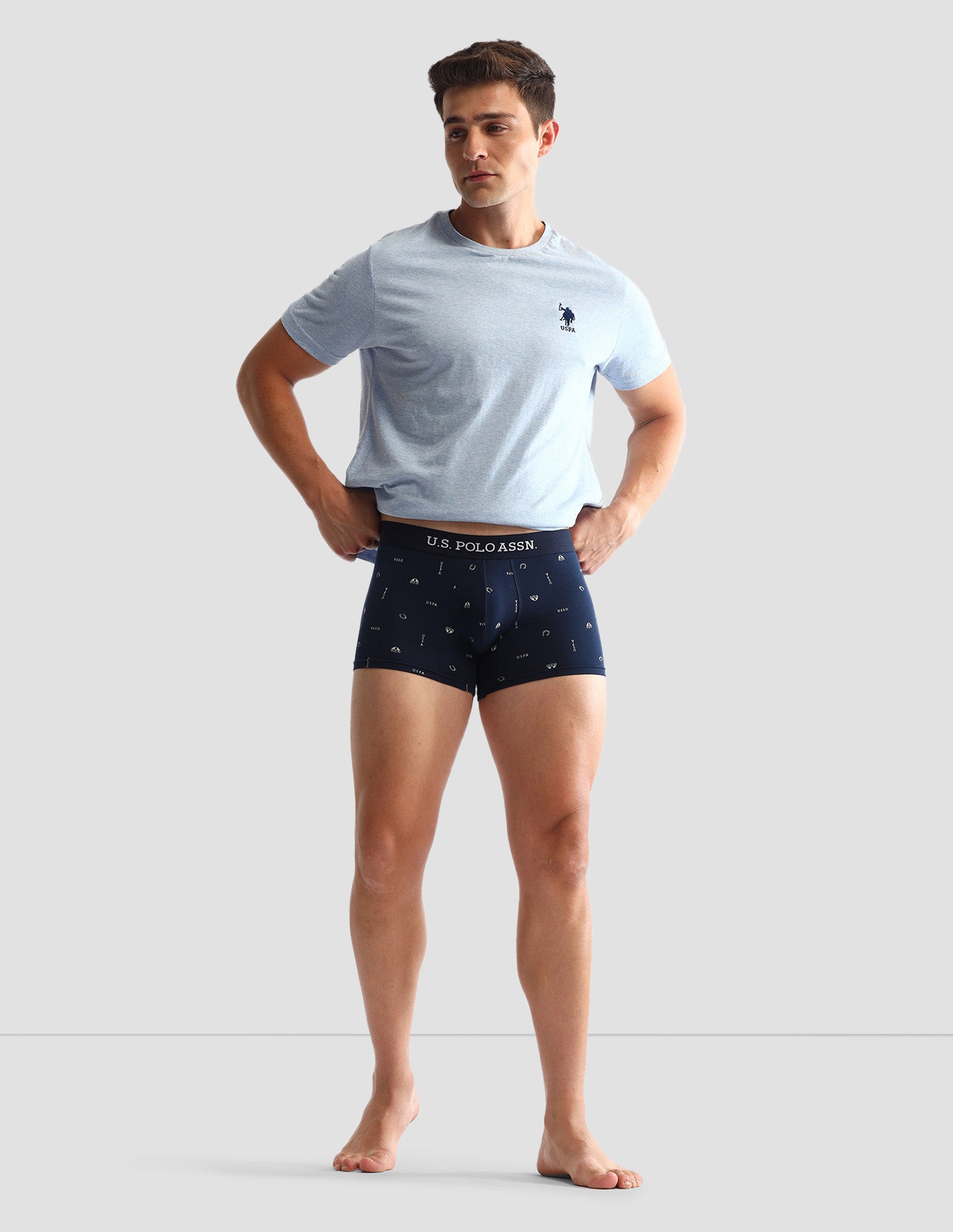 Pack Of 3 Anti-Microbial Underwear Trunks - OET14-NGN-P3 Navy, Iron Gate and Black - U.S. POLO ASSN. | Large