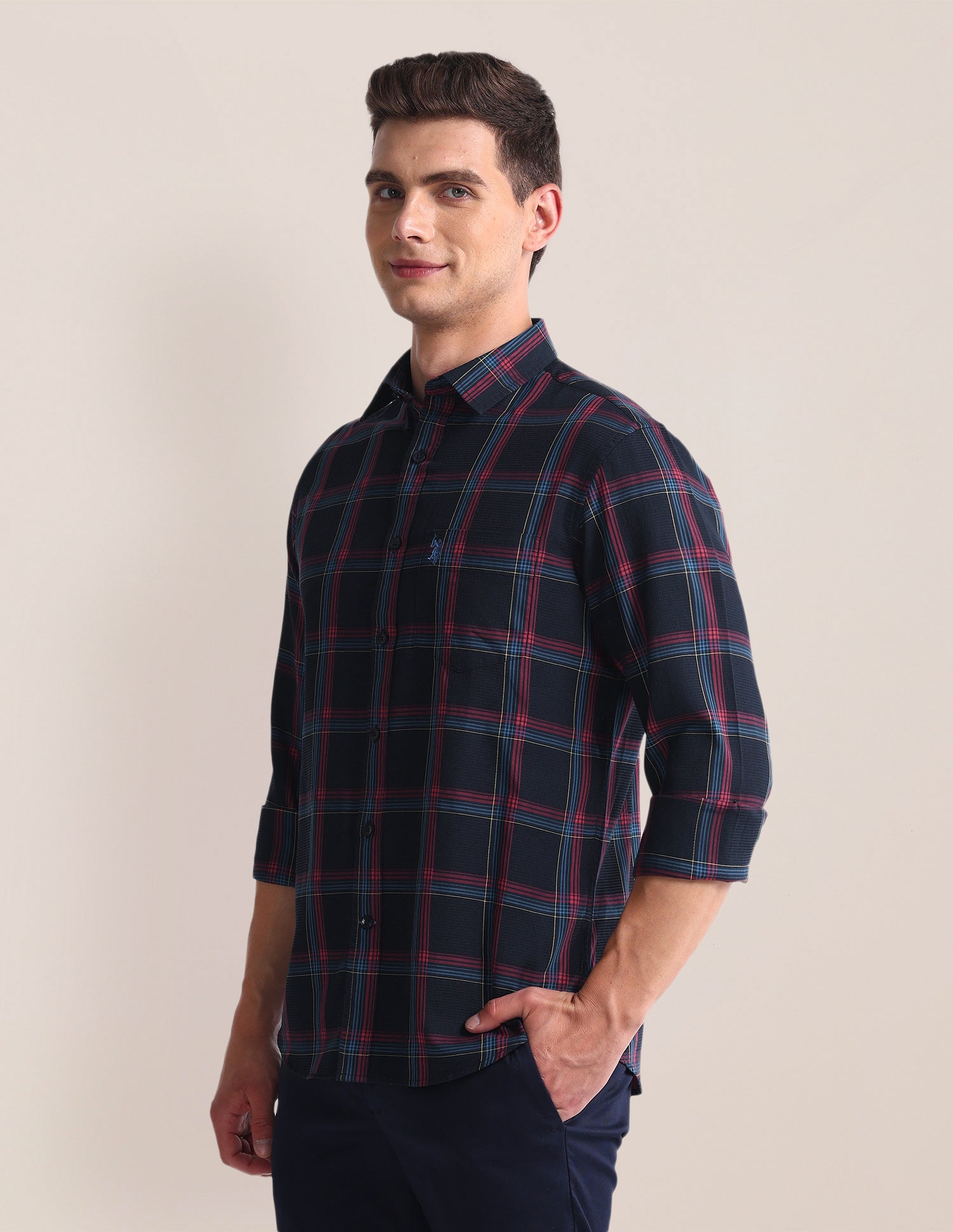 Tartan Check Twill Shirt Navy - U.S. Polo Assn. India | Large