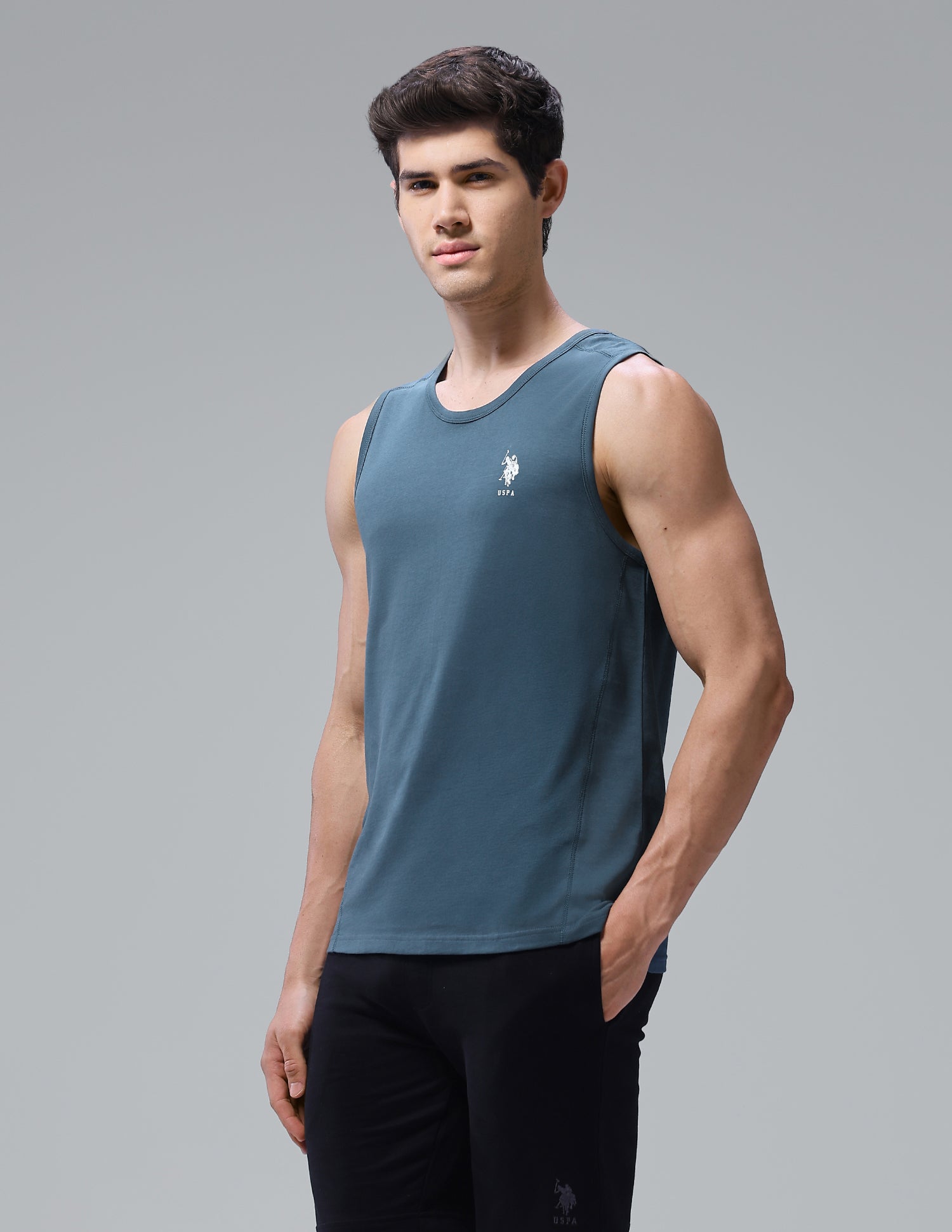 Antimicrobial Pure Cotton OEV11 Gym Vest - Pack Of 1 Stargazer - U.S. Polo Assn. India | Large