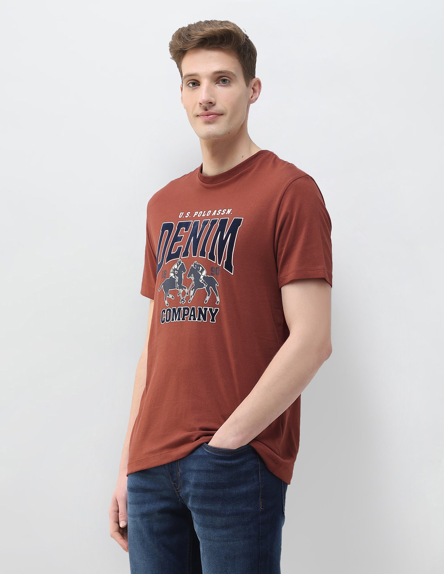 Summer House Slim Fit T-Shirt Rust - U.S. Polo Assn. India | Large