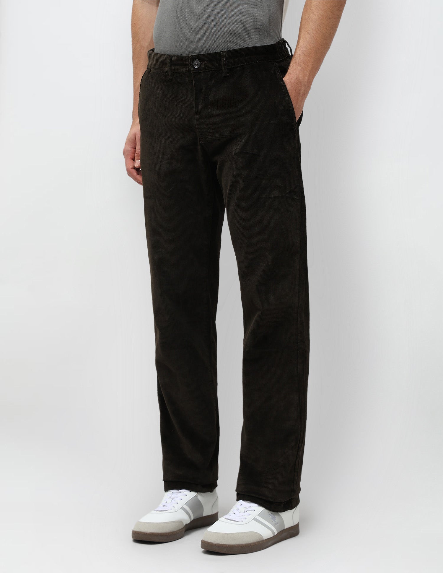 Riley Straight Fit Corduroy Trousers Dark Olive - U.S. POLO ASSN. | Large