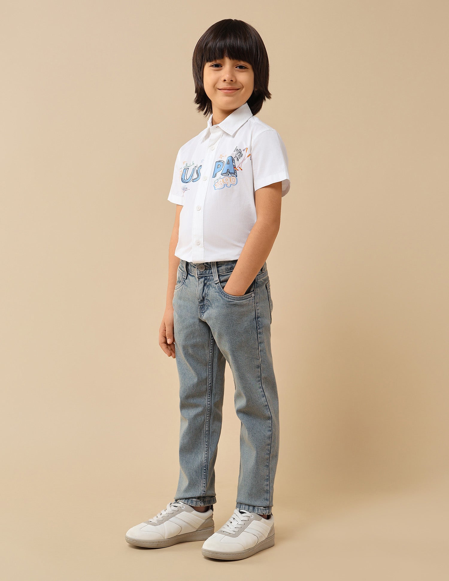 Boys Relaxed Fit Mid Rise Jeans Blue - U.S. POLO ASSN. | Large