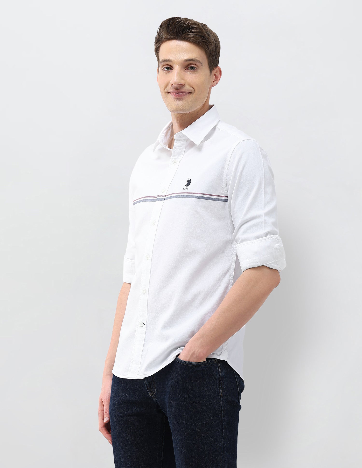 Oxford Regular Fit Solid Shirt White - U.S. Polo Assn. India | Large