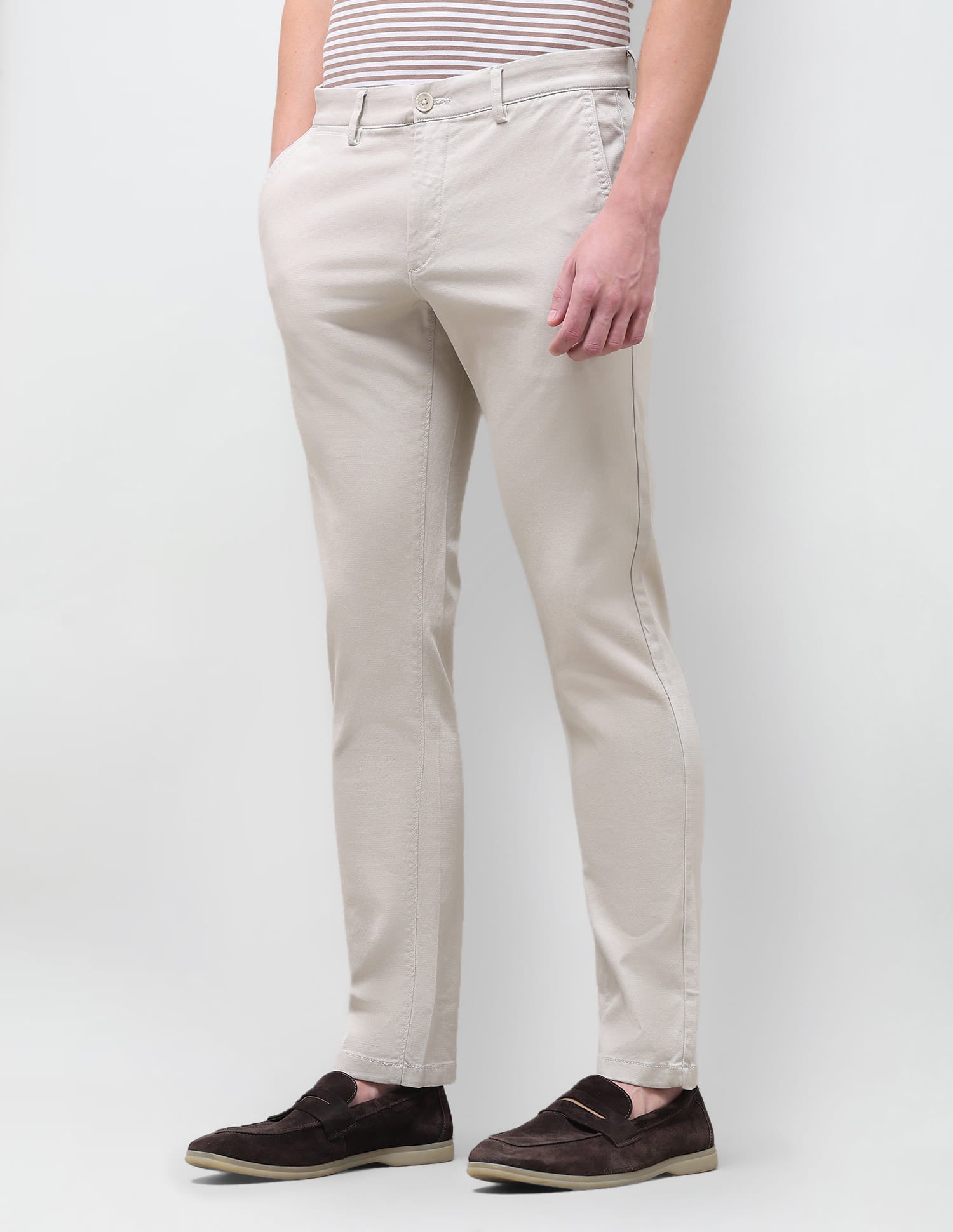 Solid Denver Slim Fit Trouser Beige - U.S. Polo Assn. India | Large