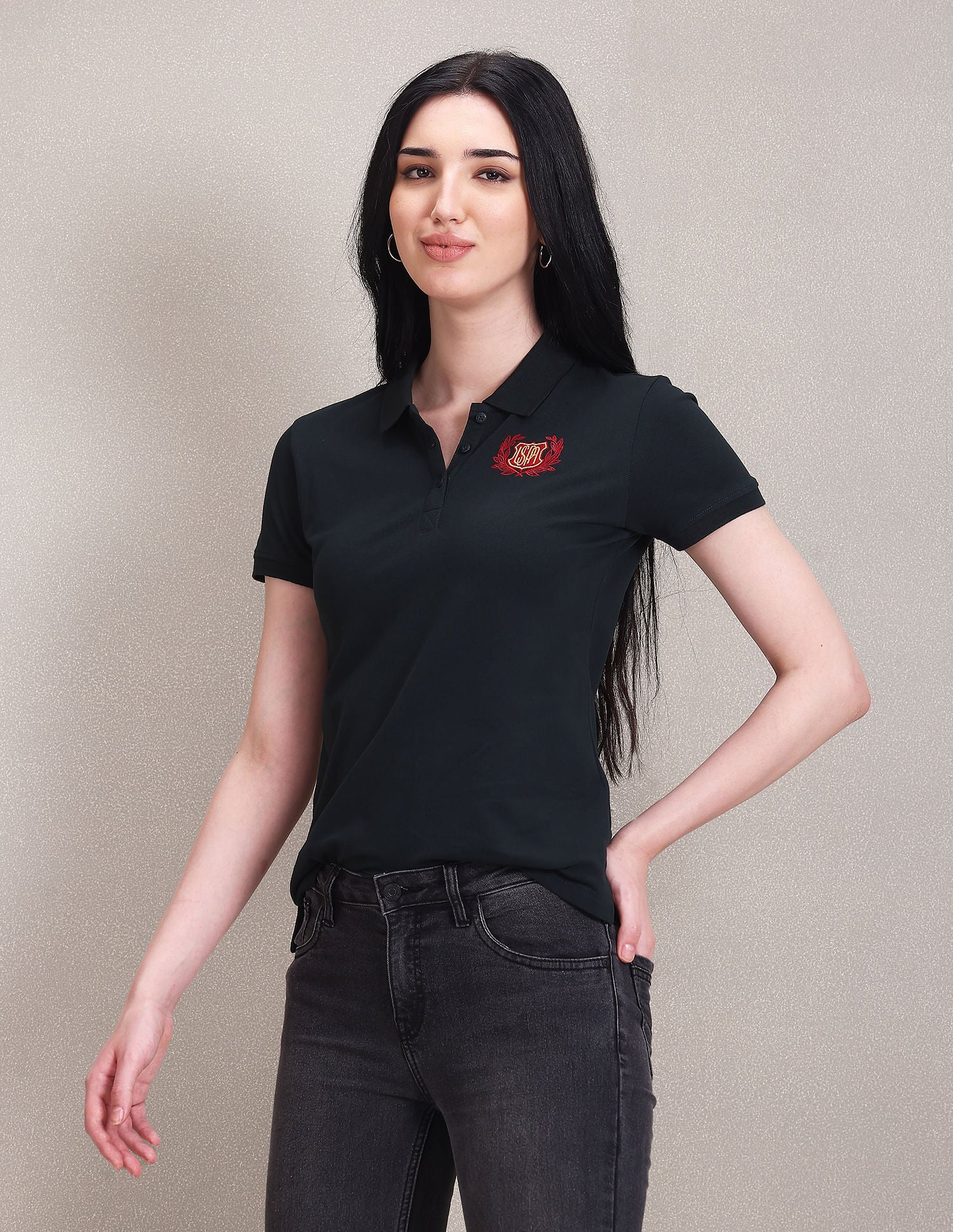 Brand Embroidered Pique Polo Shirt Dark Green - U.S. POLO ASSN. | Large