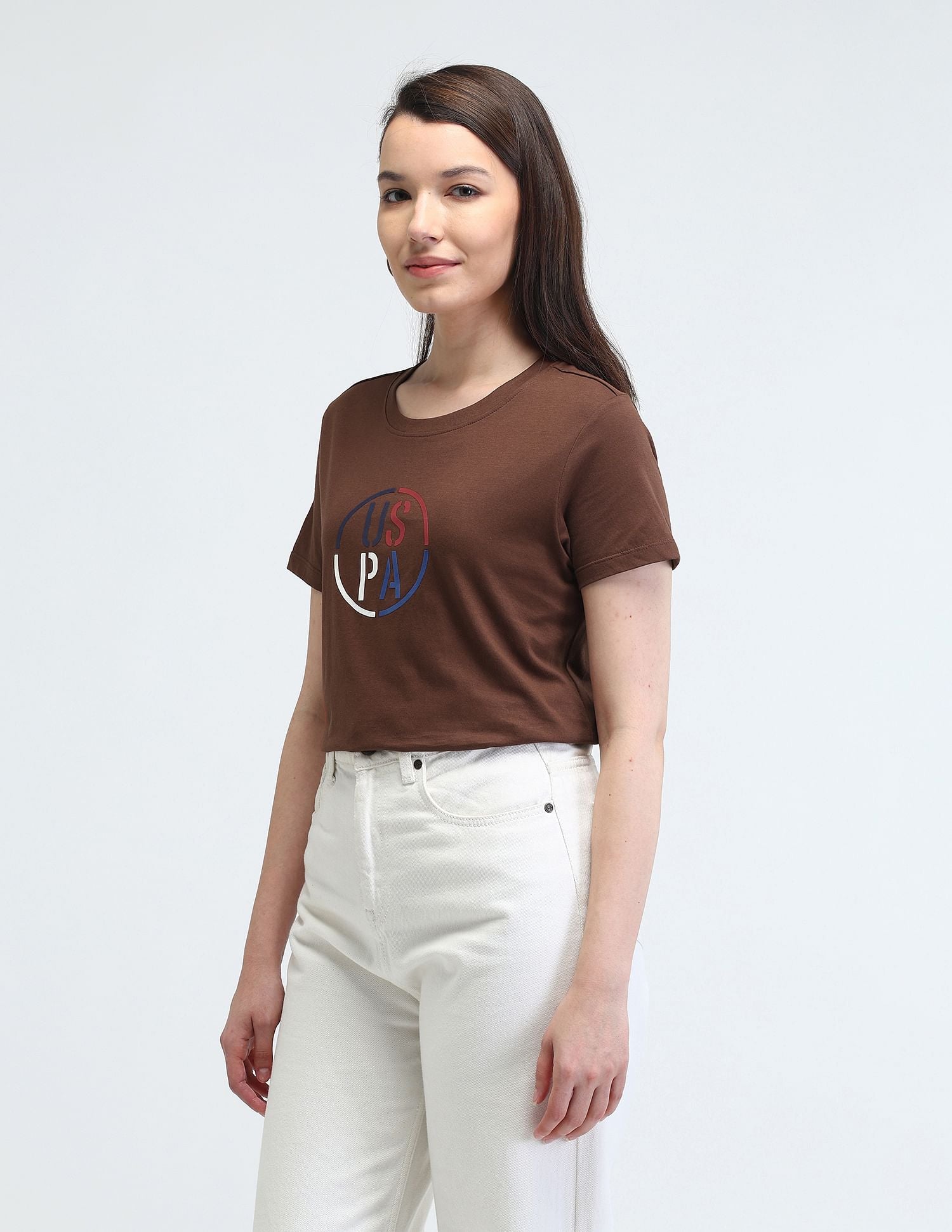 Puff Print Regular Fit T-Shirt Brown - U.S. POLO ASSN. | Large