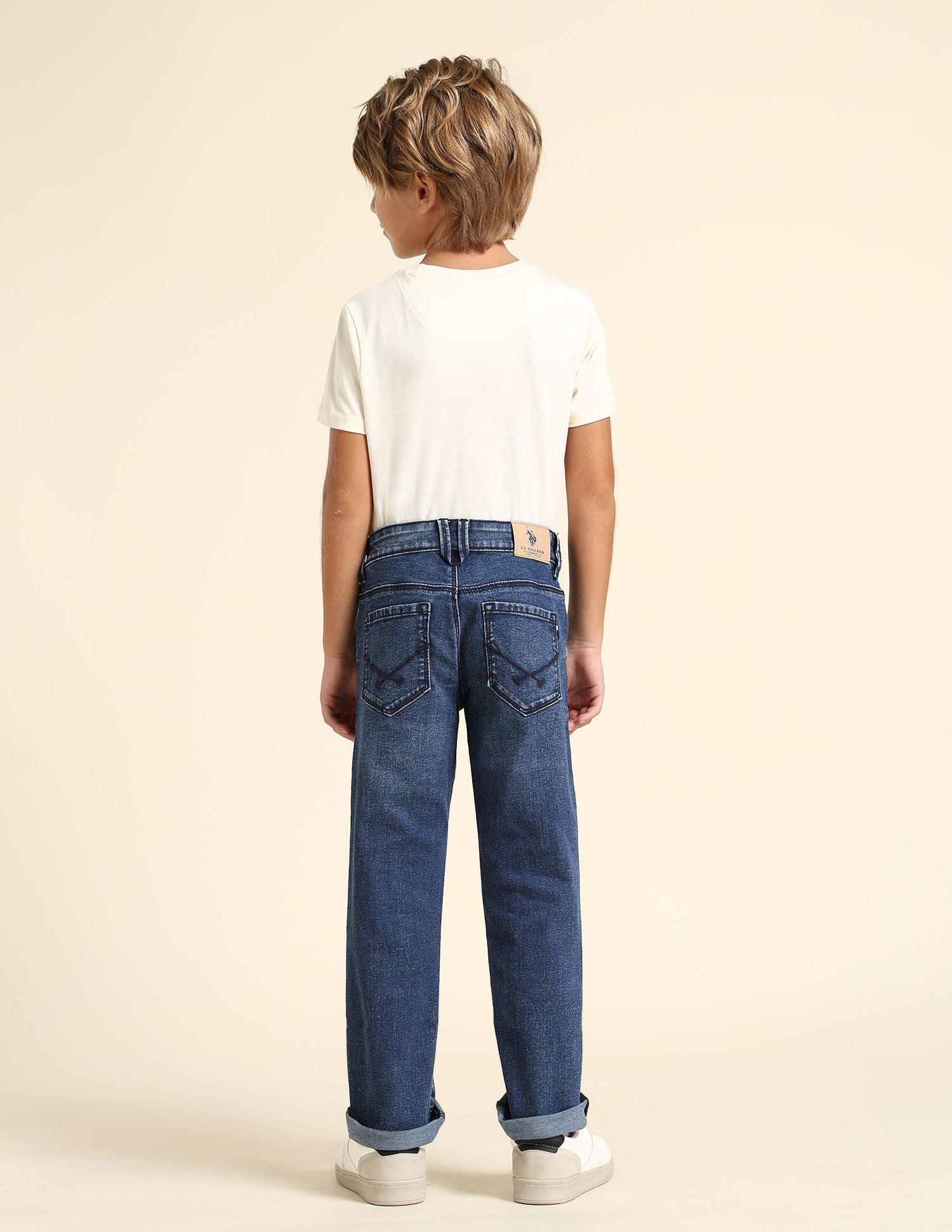 Boys Relaxed Fit Blue Jeans Dark Blue - U.S. POLO ASSN. | Large